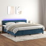 Voir la diapositive 1 : VIDAXL Sommier a lattes de lit avec matelas LED Bleu fonce 200x200 cm