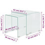 Voir la diapositive 6 : VIDAXL Ensemble de tables gigognes 2 Pieces Verre trempe Transparent