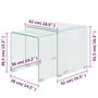 Voir la diapositive 6 : VIDAXL Ensemble de tables gigognes 2 Pieces Verre trempe Transparent