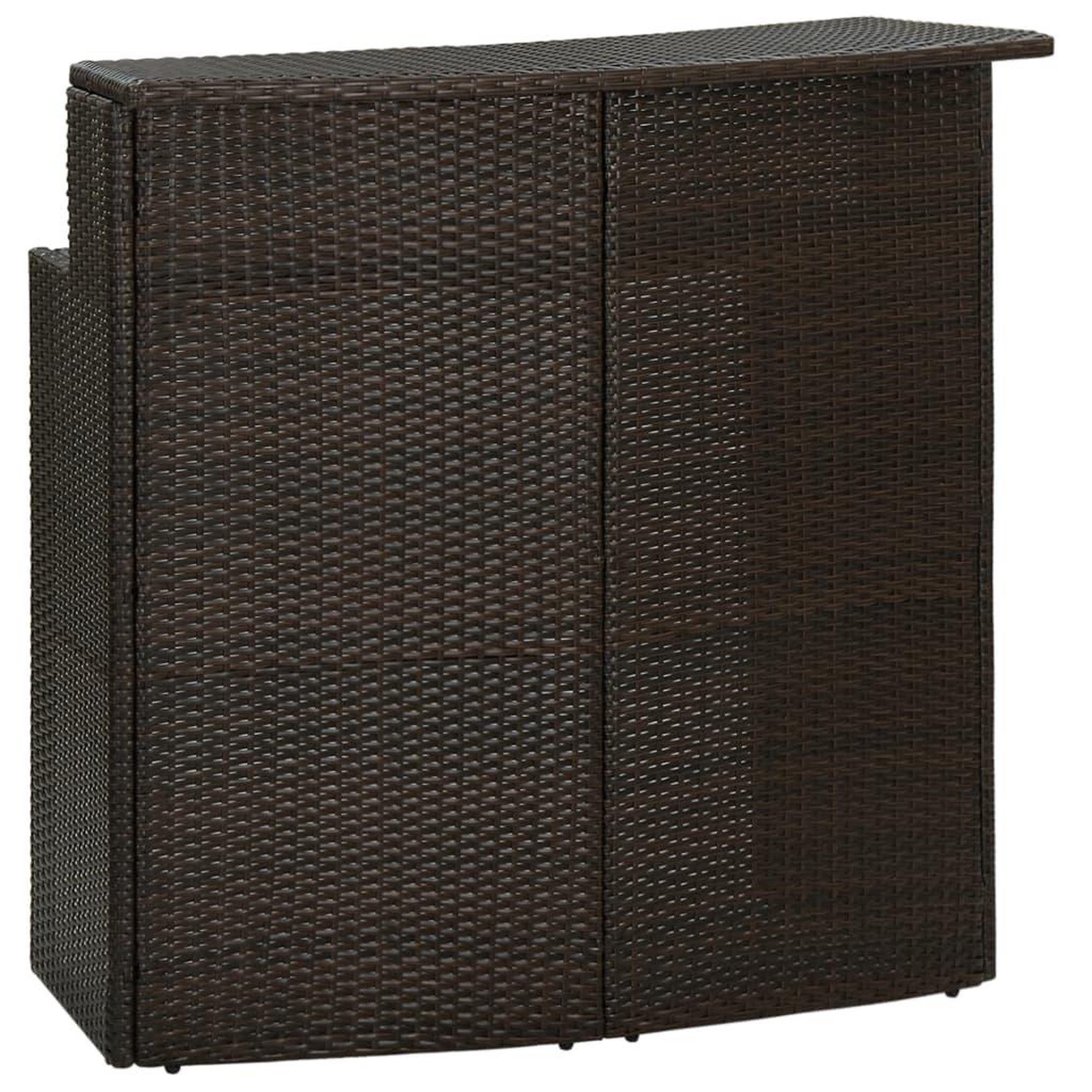 Voir la diapositive 1 : VIDAXL Table de bar de jardin Marron 120x55x110 cm Resine tressee