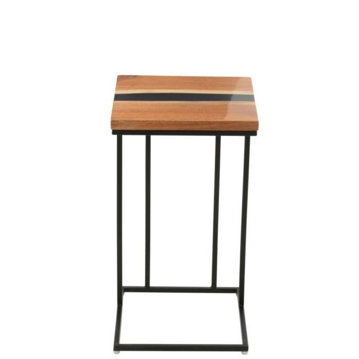 Paris Prix Table d'Appoint Carrée en Bois  Douglas  55cm Naturel & Noir