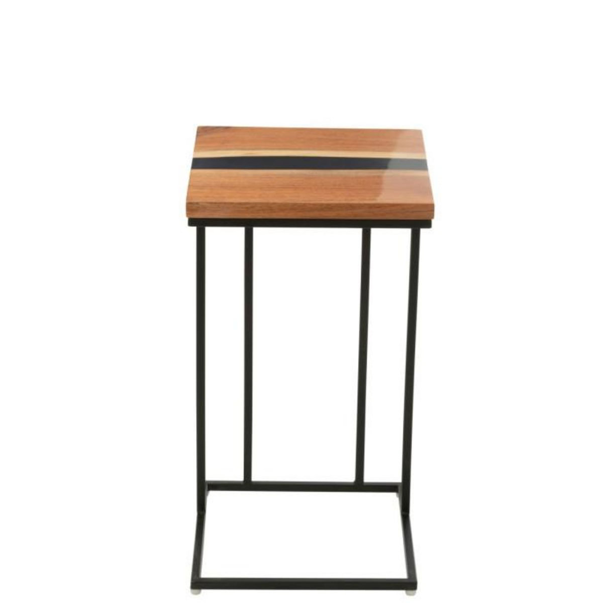 Paris Prix Table d'Appoint Carrée en Bois  Douglas  55cm Naturel & Noir