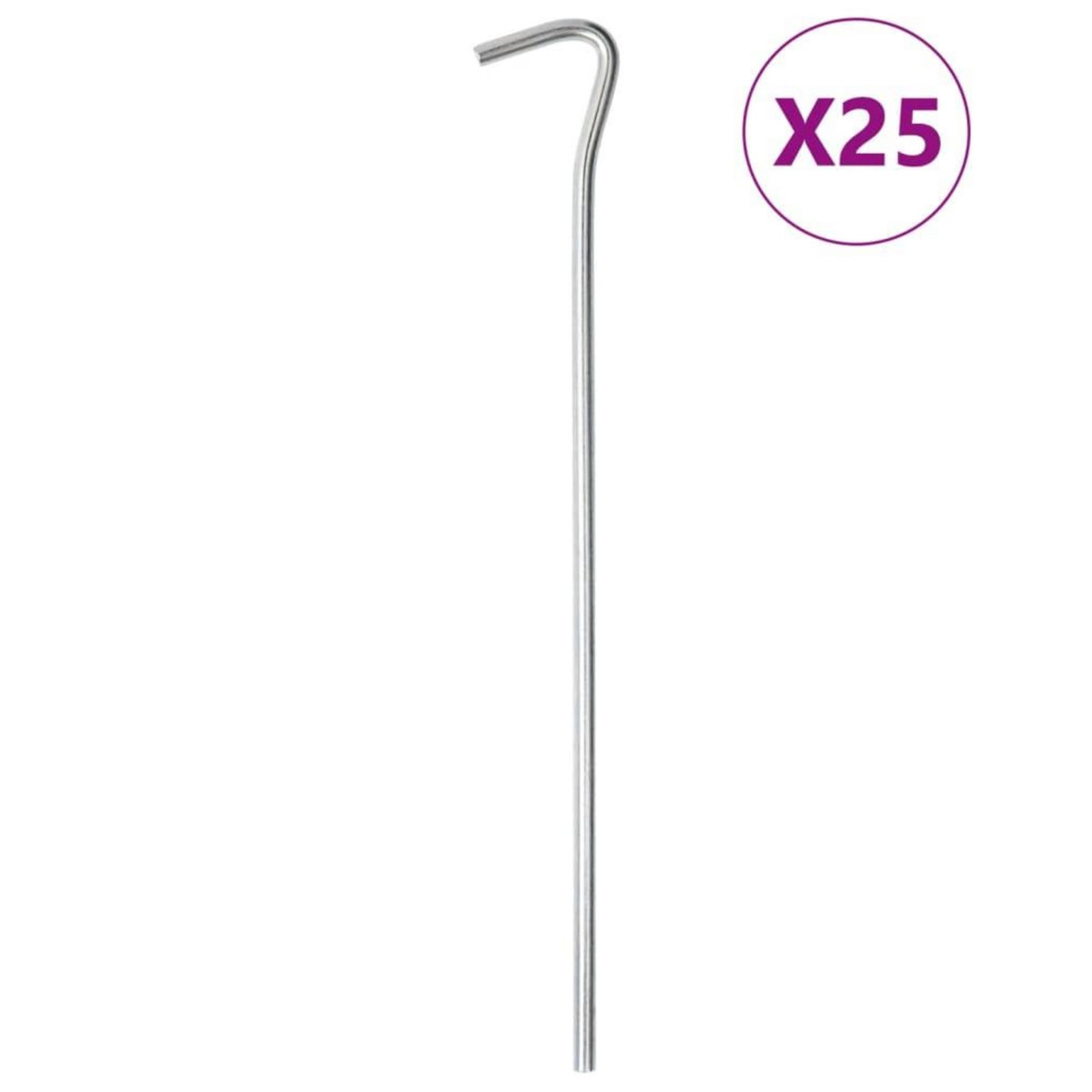 VIDAXL Piquets de tente 25 pcs 23 cm Ø5 mm acier galvanise
