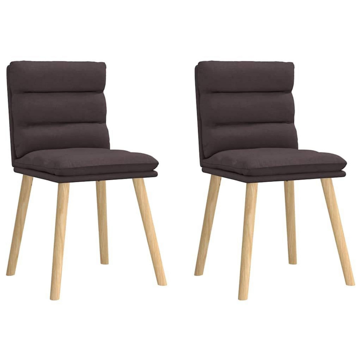 VIDAXL Chaises a manger lot de 2 marron fonce tissu