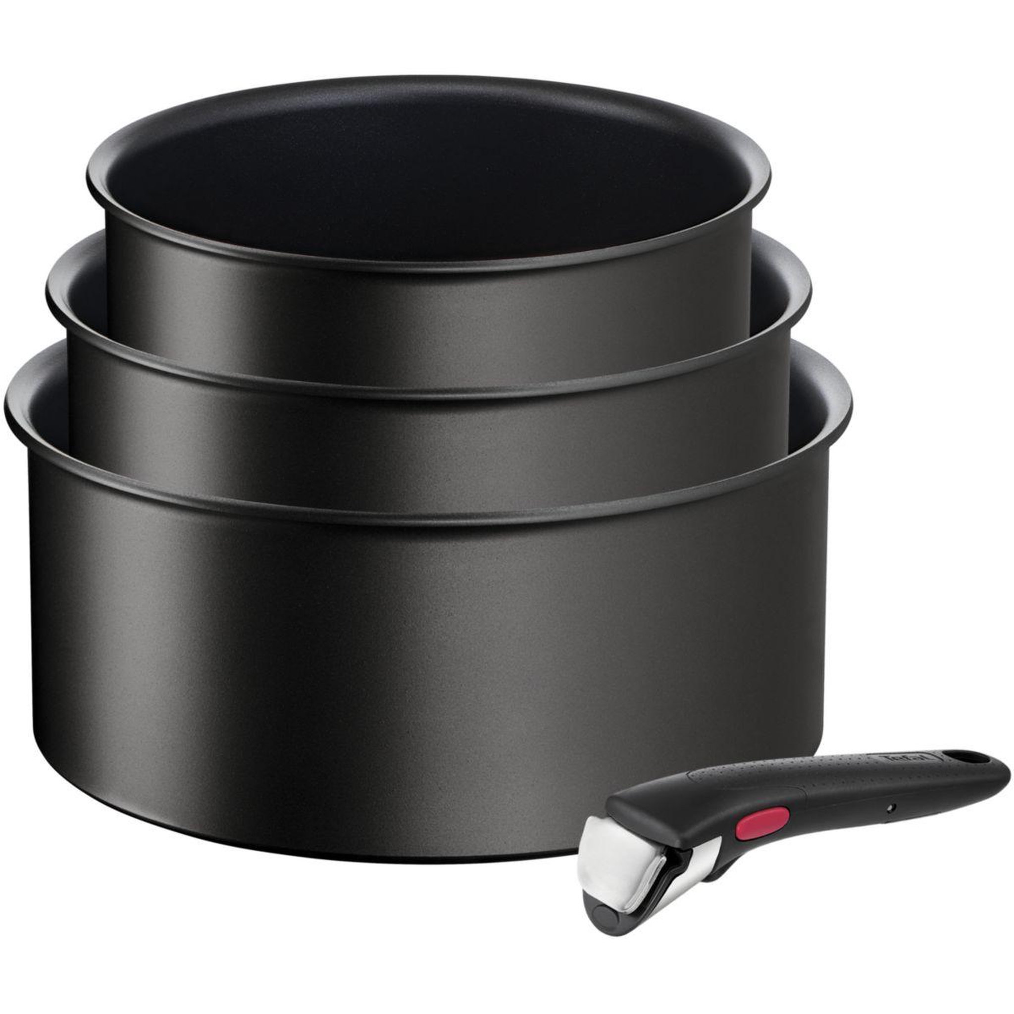 Voir la diapositive 1 : TEFAL Batterie de cuisine ingenio eco resist 3 casseroles+poignée