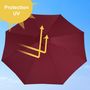 Voir la diapositive 5 : OUTSUNNY Outsunny Parasol droit en bois polyester haute densité protection solaire Ø 3 x 2,5 m rouge