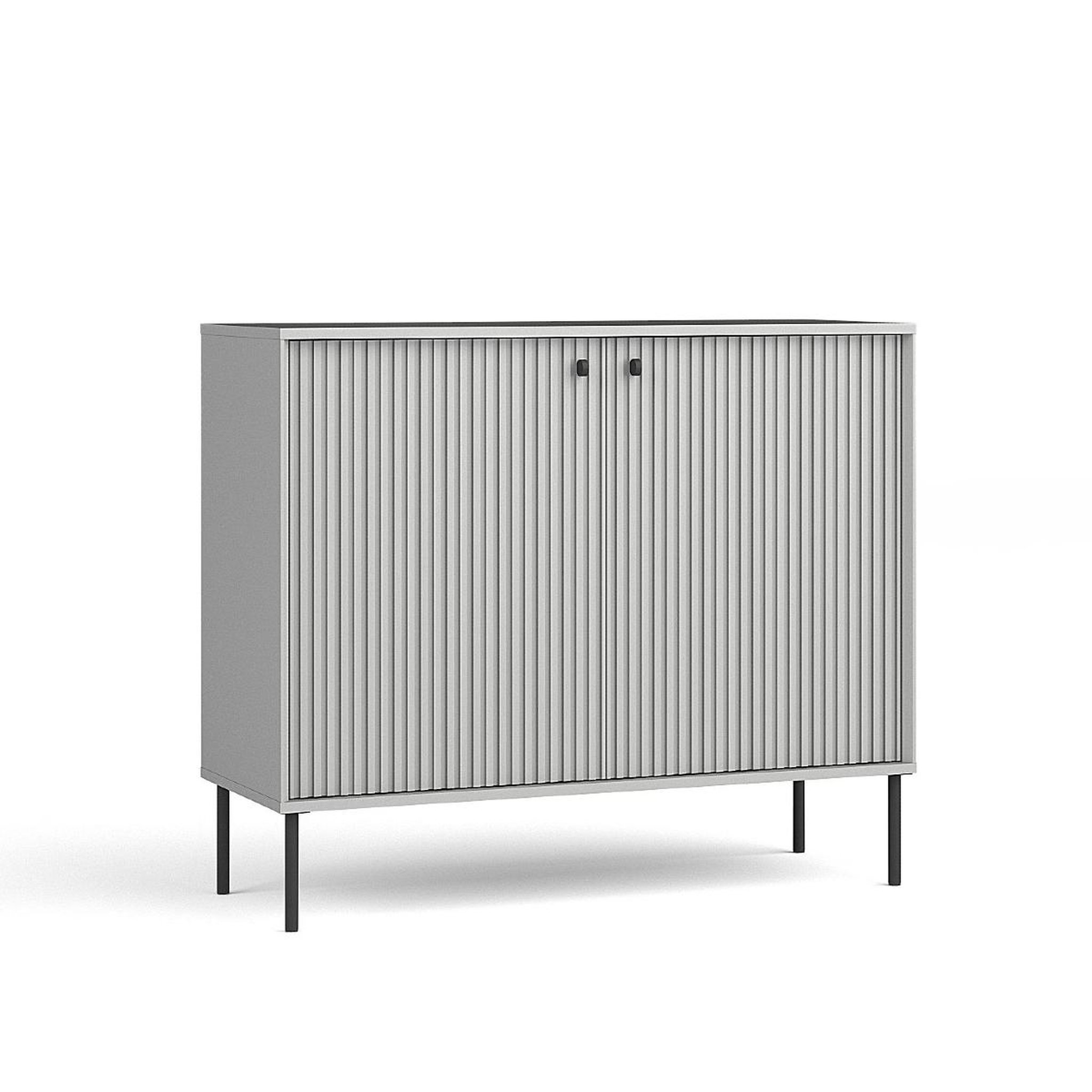 JLC KREATION Meuble de rangement moderne gris 2 portes simy