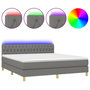 Voir la diapositive 2 : VIDAXL Sommier a lattes de lit et matelas et LED Gris fonce 180x200 cm