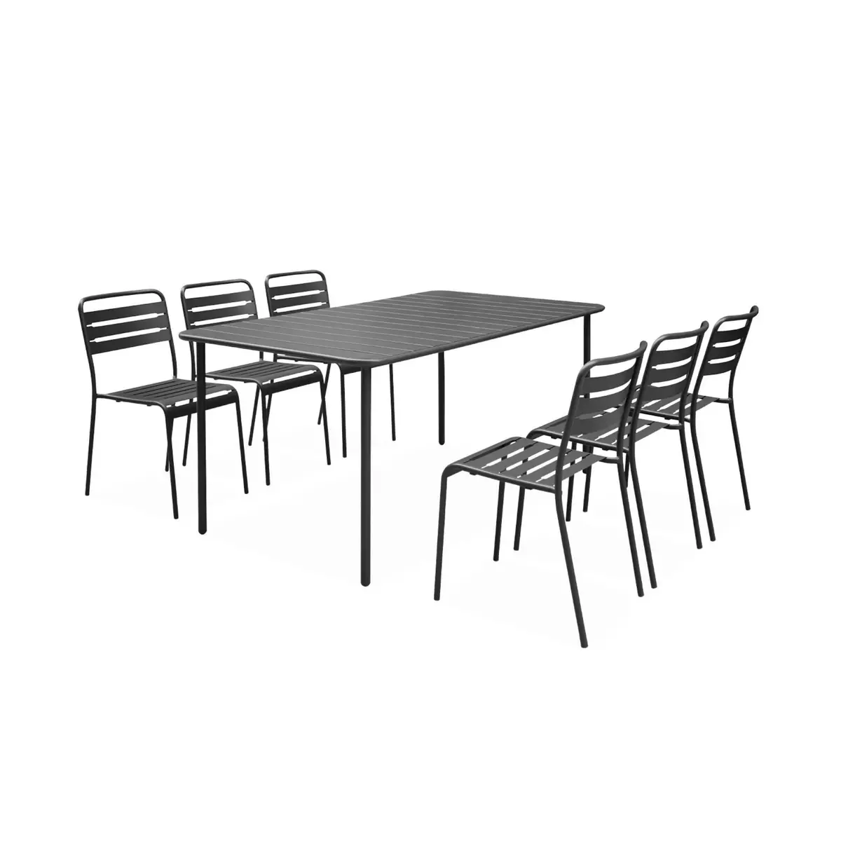 SWEEEK Table de jardin métal 6 chaises