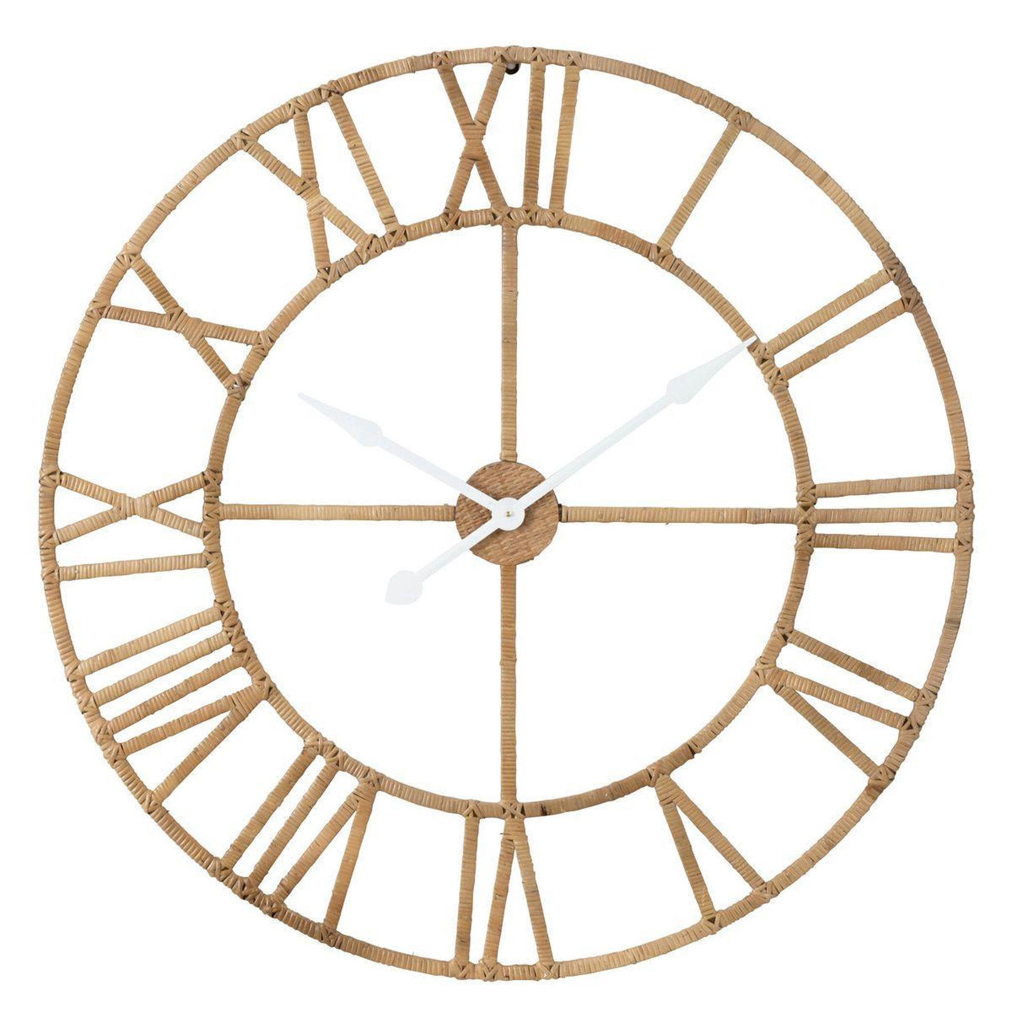 J-LINE Horloge murale en rotin  roman  100cm naturel