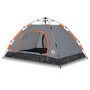 Voir la diapositive 2 : VIDAXL Tente de camping 2 personnes gris et orange liberation rapide