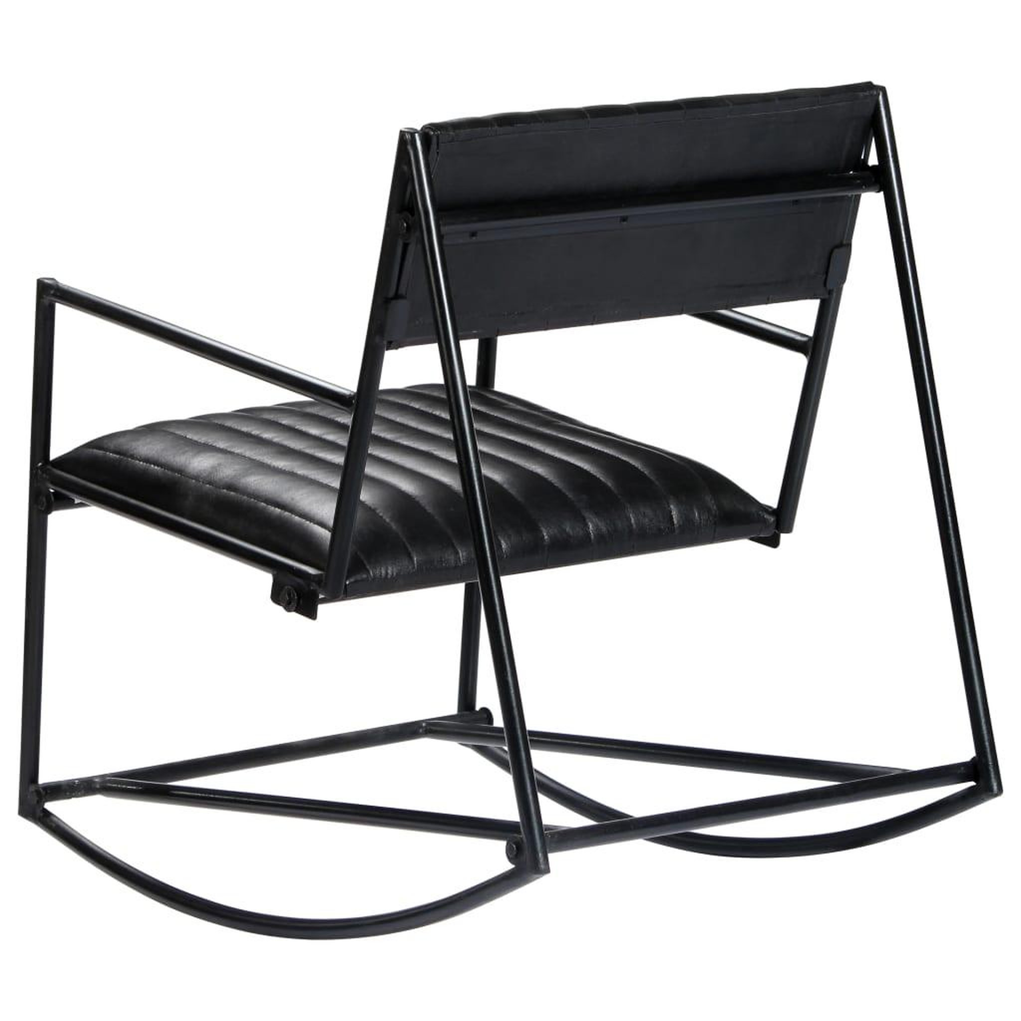 Voir la diapositive 5 : VIDAXL Chaise a bascule Noir Cuir veritable