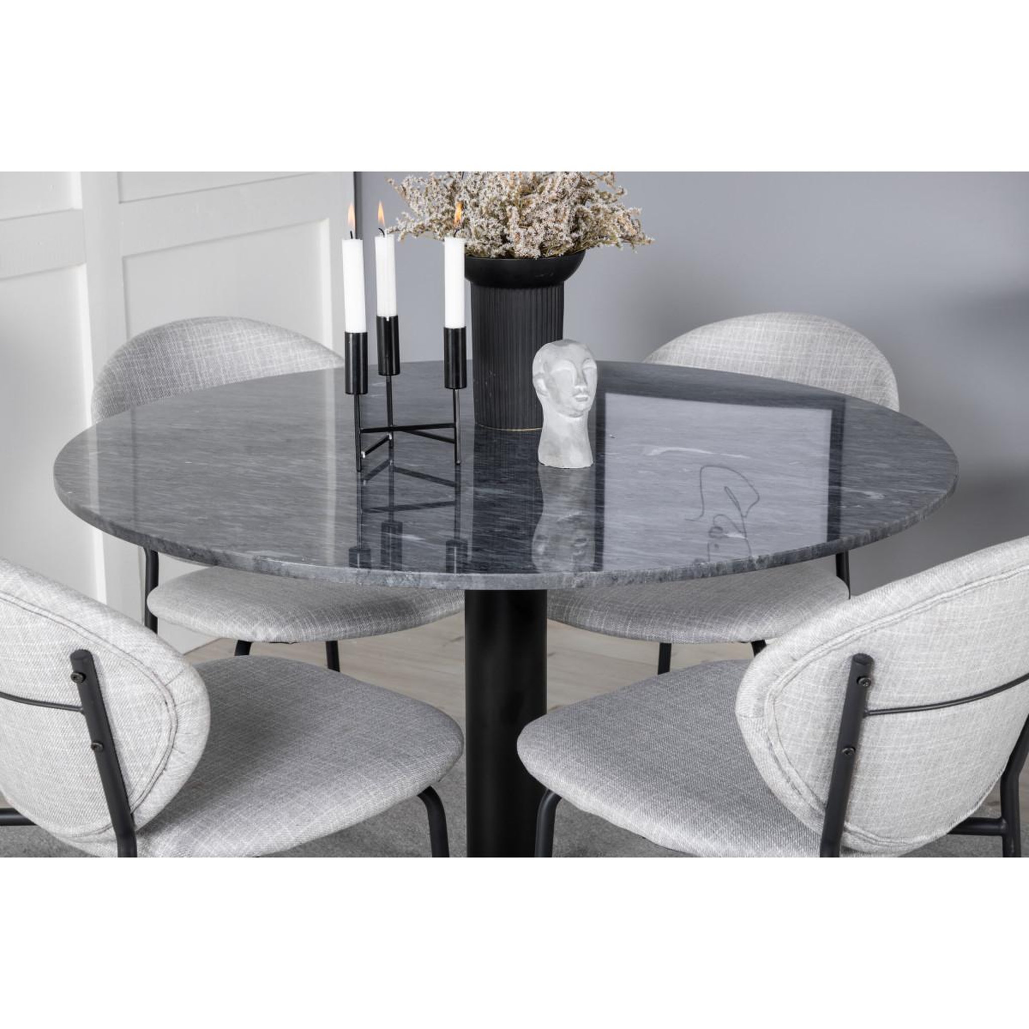 Voir la diapositive 6 : Paris Prix Ensemble table à manger & 4 chaises  estelle i & vault  106cm gris foncé & gris