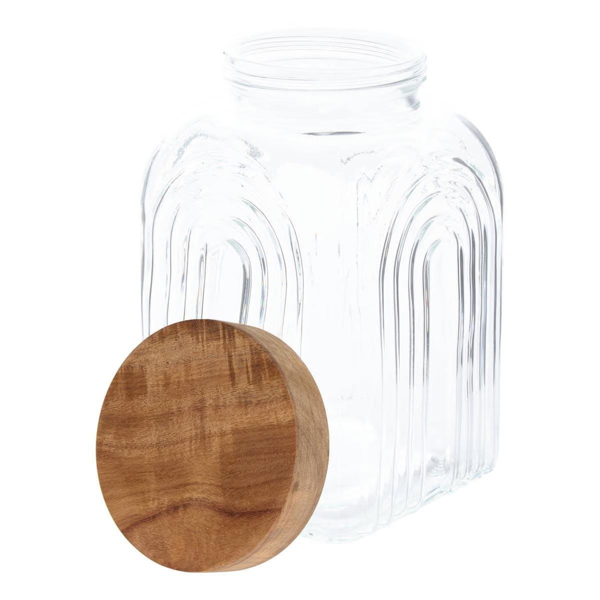 Voir la diapositive 2 : FIVE Bocal de conservation en verre  arche  4l transparent