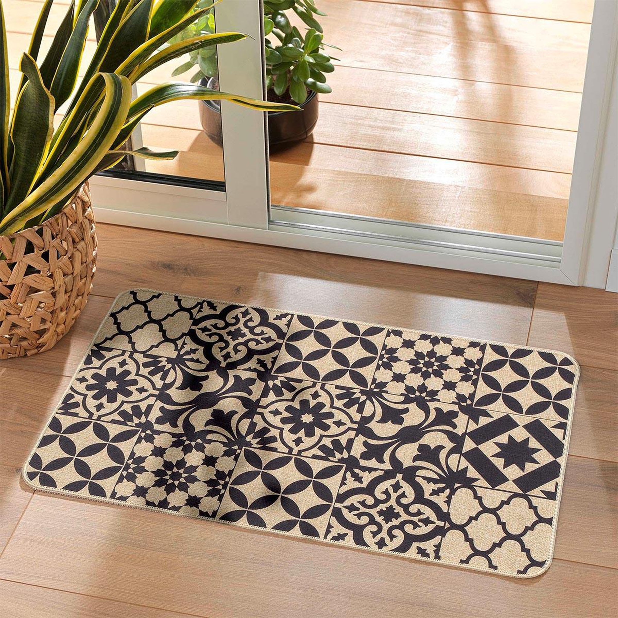 Voir la diapositive 4 : Douceur d'Intérieur Tapis tissé imprimé  bizancia  45x75cm naturel