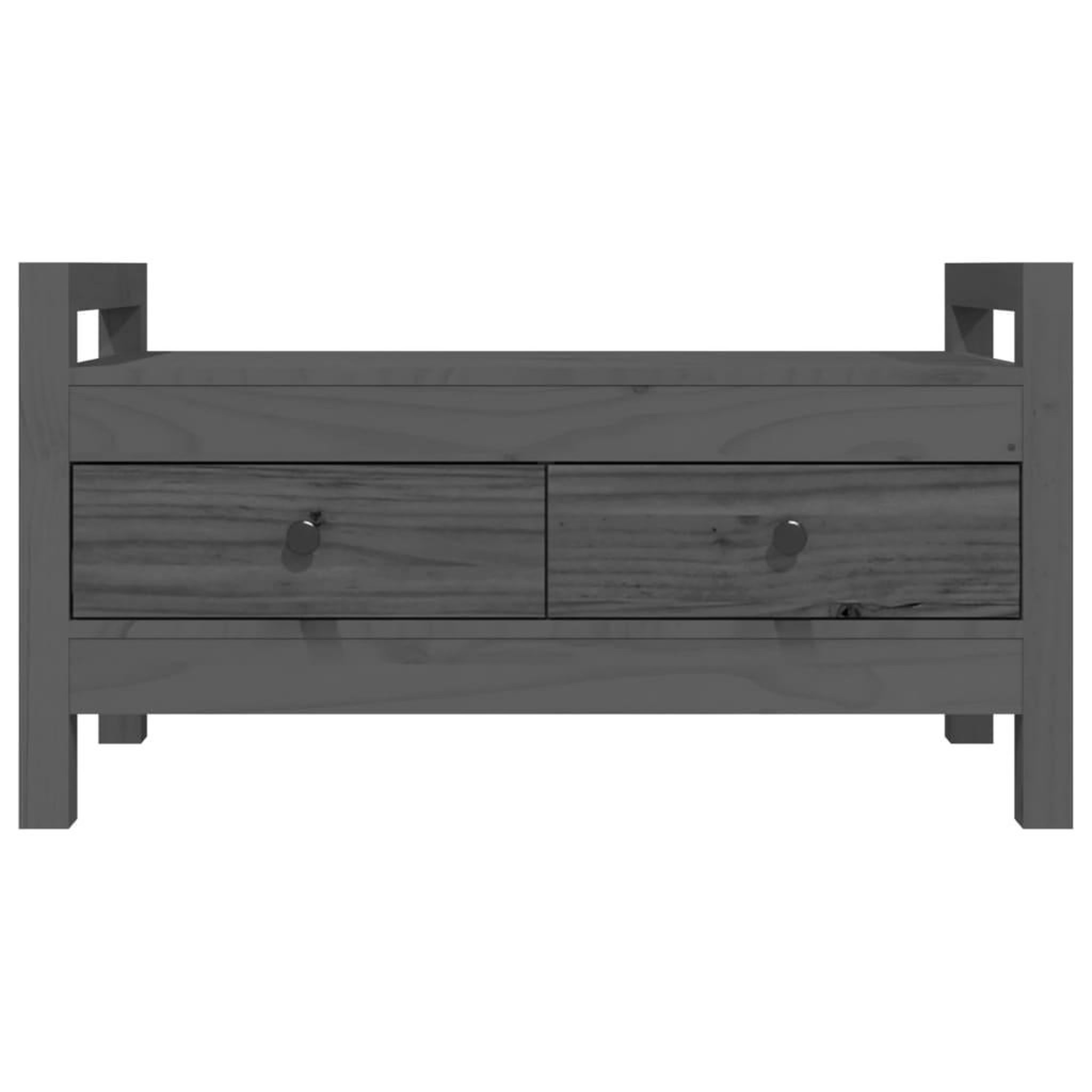 Voir la diapositive 4 : VIDAXL Banc d'entree Gris 80x40x43 cm Bois de pin massif