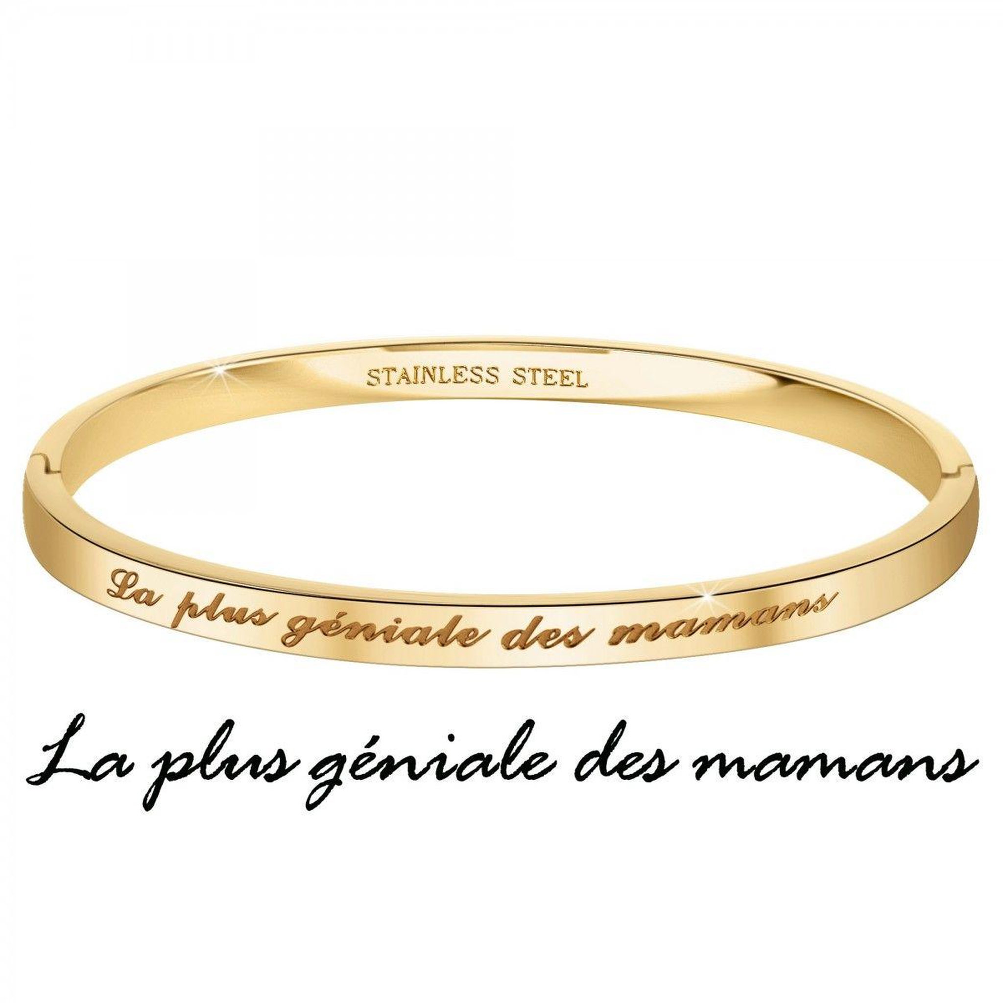 Voir la diapositive 3 : SC CRYSTAL La plus géniale des mamans - Bracelet SC Crystal en Acier Finement doré