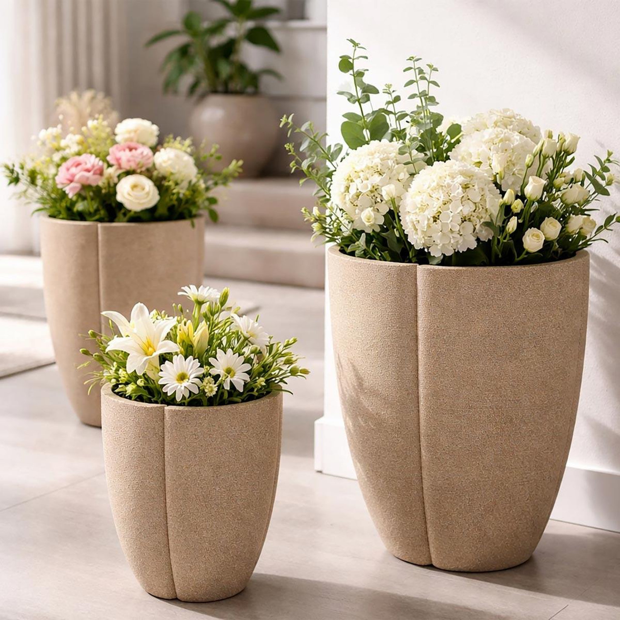 Voir la diapositive 6 : Paris Prix Lot de 3 Cache-Pots  Peru  50cm Gris