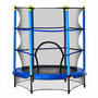 Voir la diapositive 1 : HOMCOM Trampoline enfant Ø 1,40 × 1,60H m filet de sécurité porte zipée couvre-ressorts 6 poteaux rembourrés inclus bleu