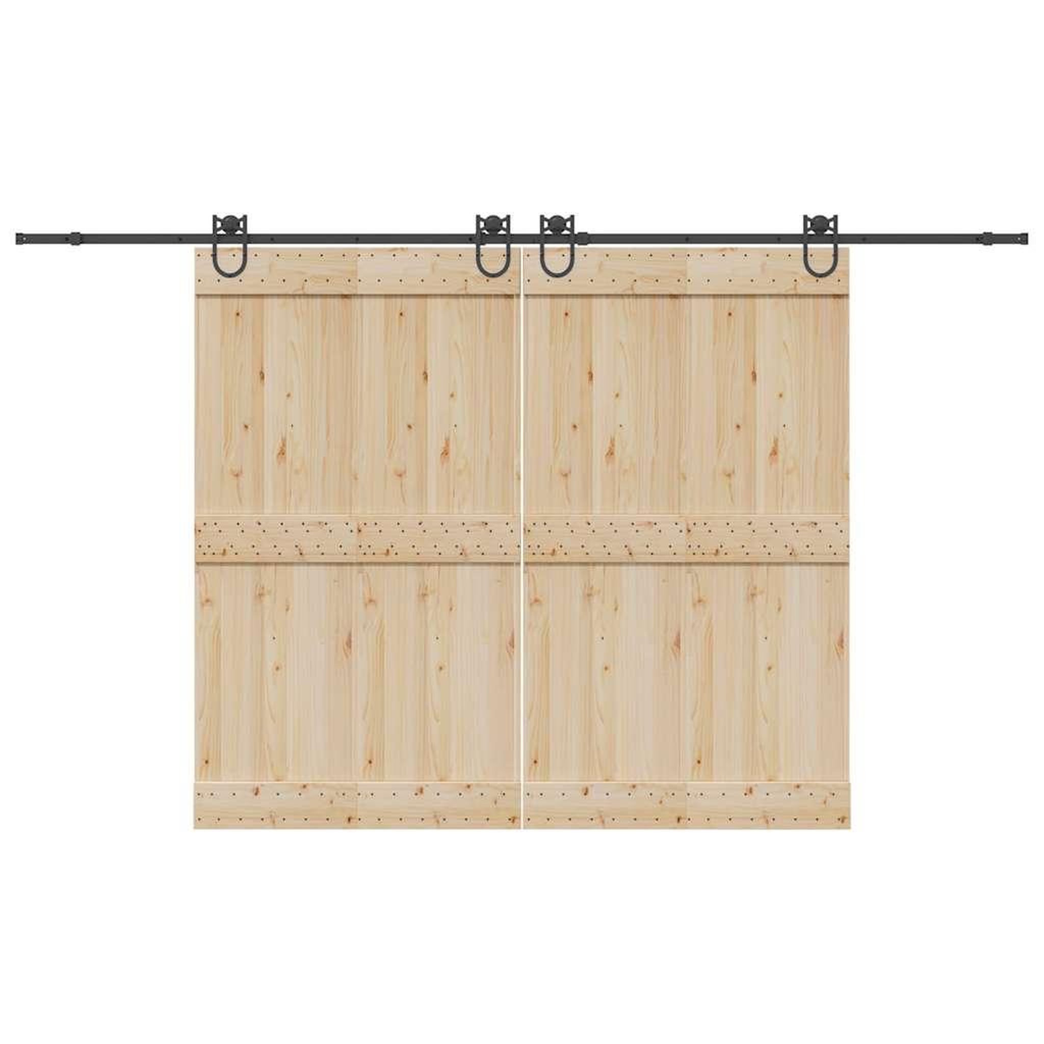 VIDAXL Kit de quincaillerie de porte coulissante 366 cm acier noir