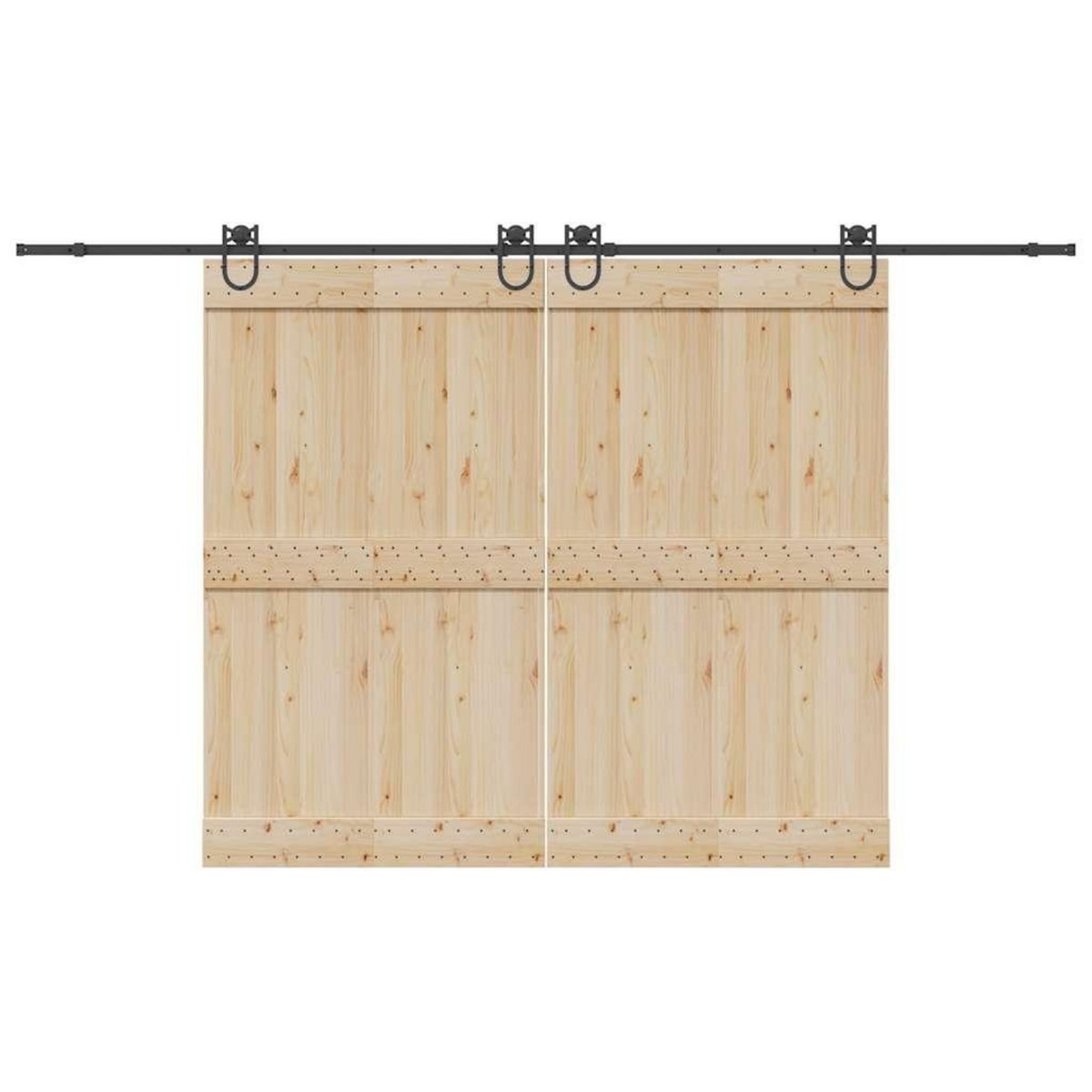 VIDAXL Kit de quincaillerie de porte coulissante 366 cm acier noir