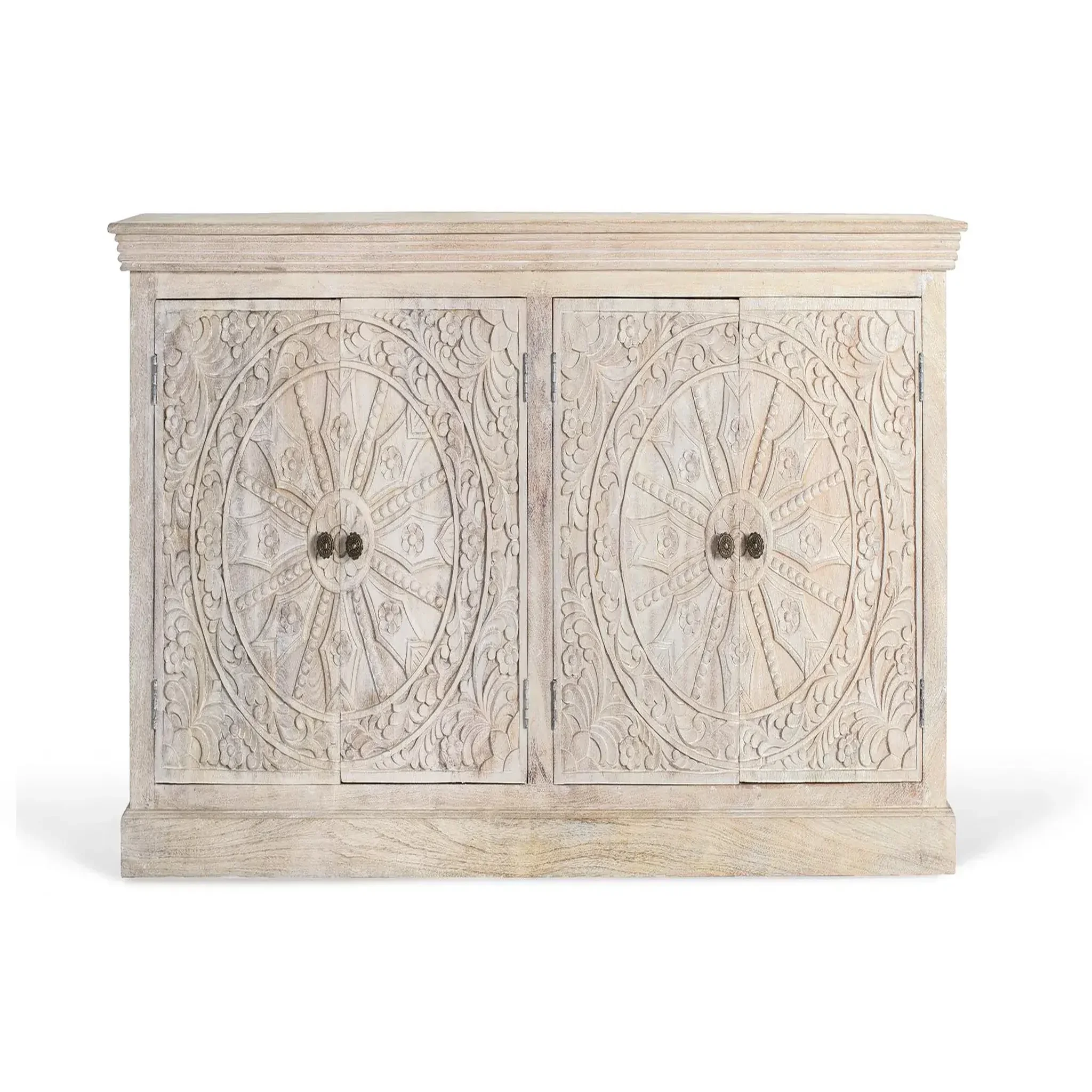 GINER Y COLOMER SL Buffet en bois de manguier 180cm style ethnique colonial sculpté