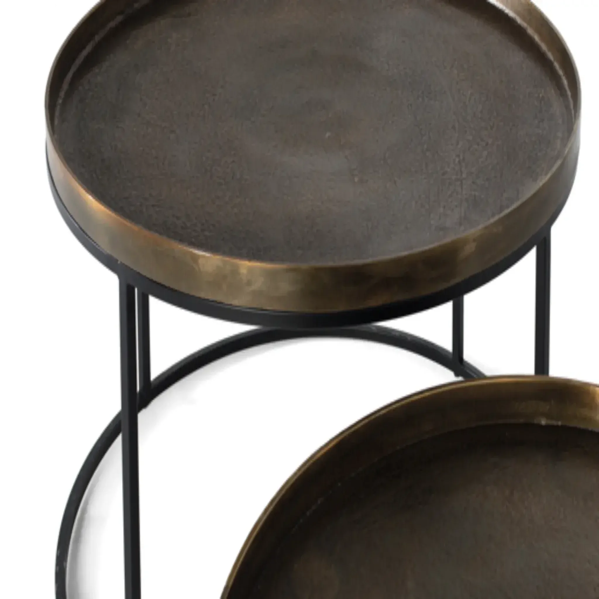 Voir la diapositive 2 : GINER Y COLOMER SL Lot de 2 tables basses de aluminium grande table : 75 cm, petite table : 65 cm style industriel