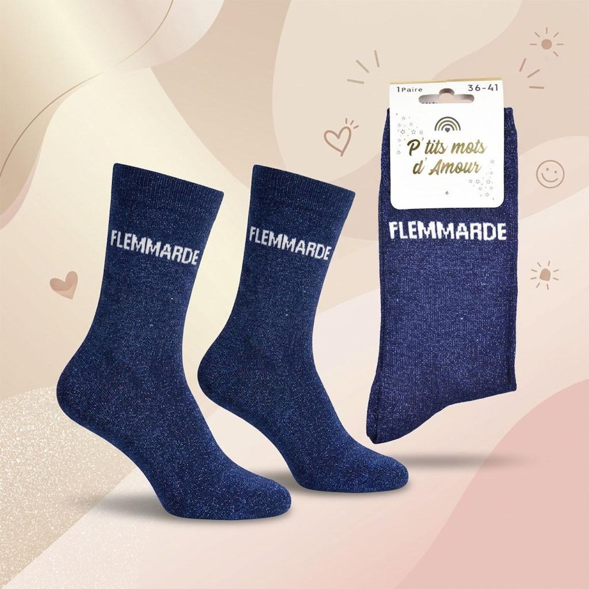 OZABI Chaussettes Femme Lurex Message Humoristique