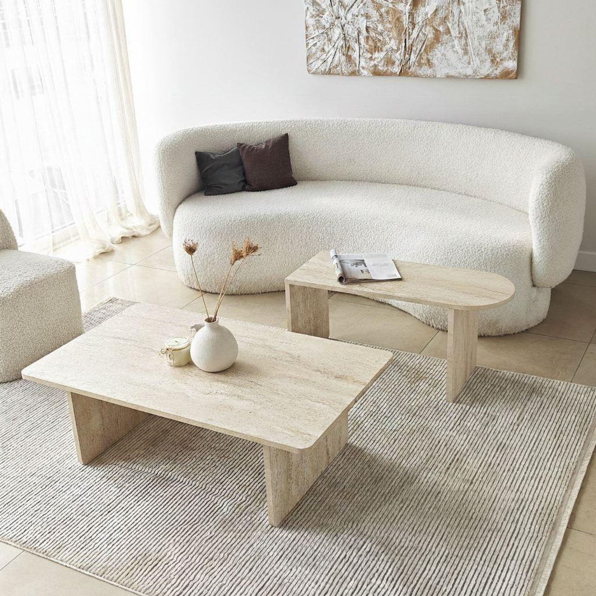 Habitat et Jardin Ensemble de table basse en bois  Paris  105 x 60 x 35 cm - Bronze