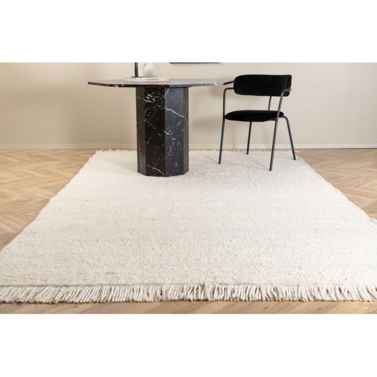 Paris Prix Tapis Déco en Laine  Betina  200x300cm Blanc