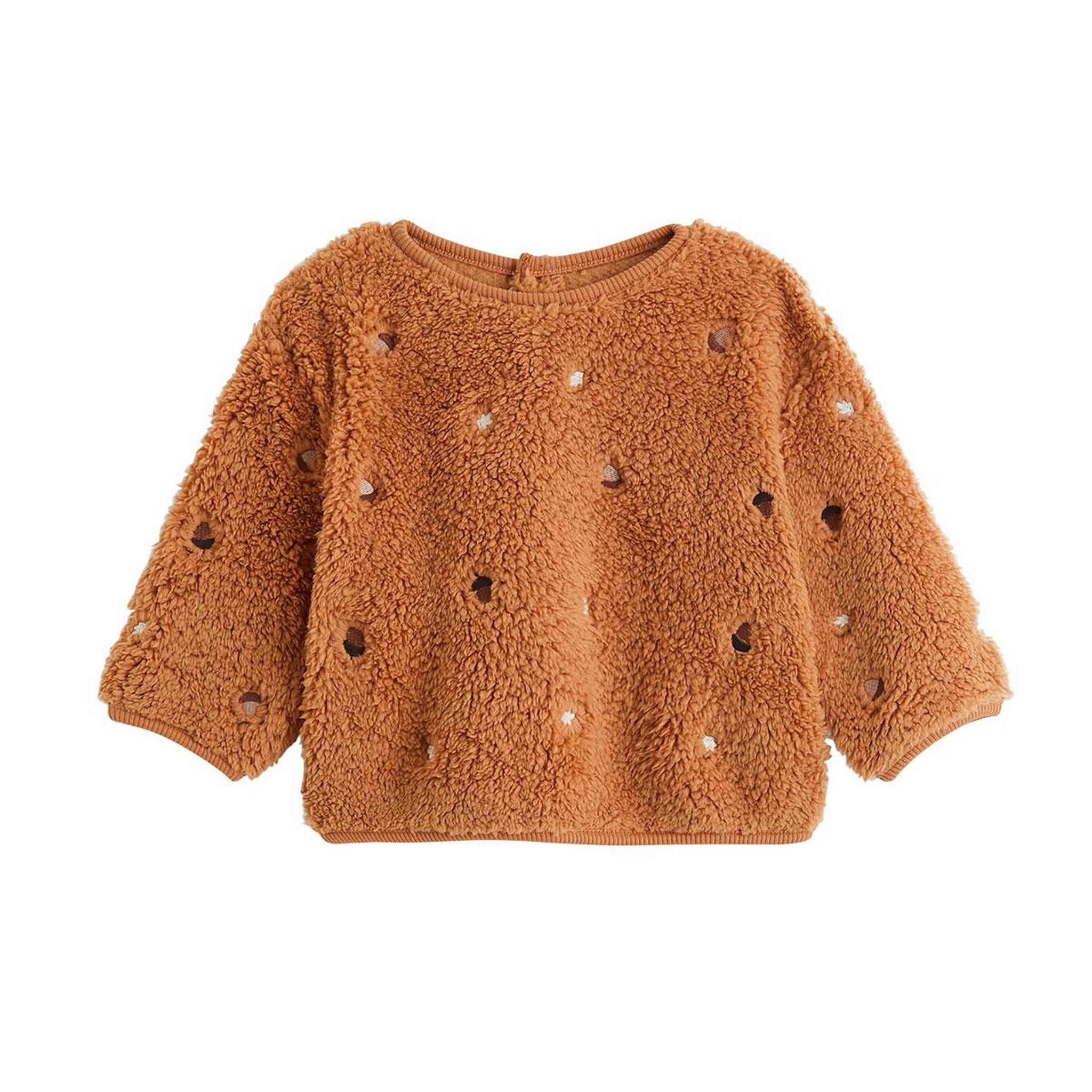Voir la diapositive 1 : PETIT BEGUIN Sweat-shirt bébé en sherpa caramel