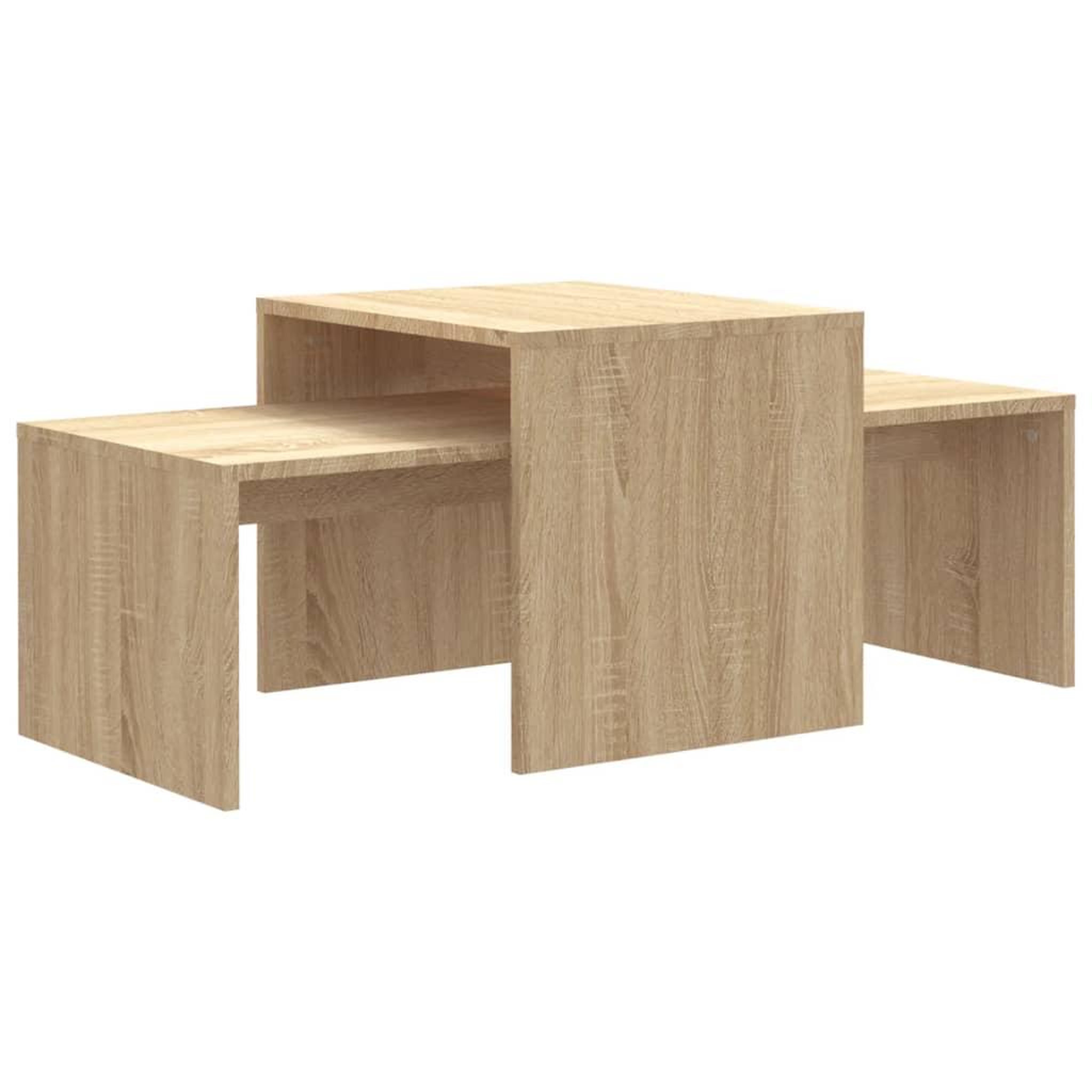 Voir la diapositive 2 : VIDAXL Ensemble de tables basses Chene sonoma bois d'ingenierie