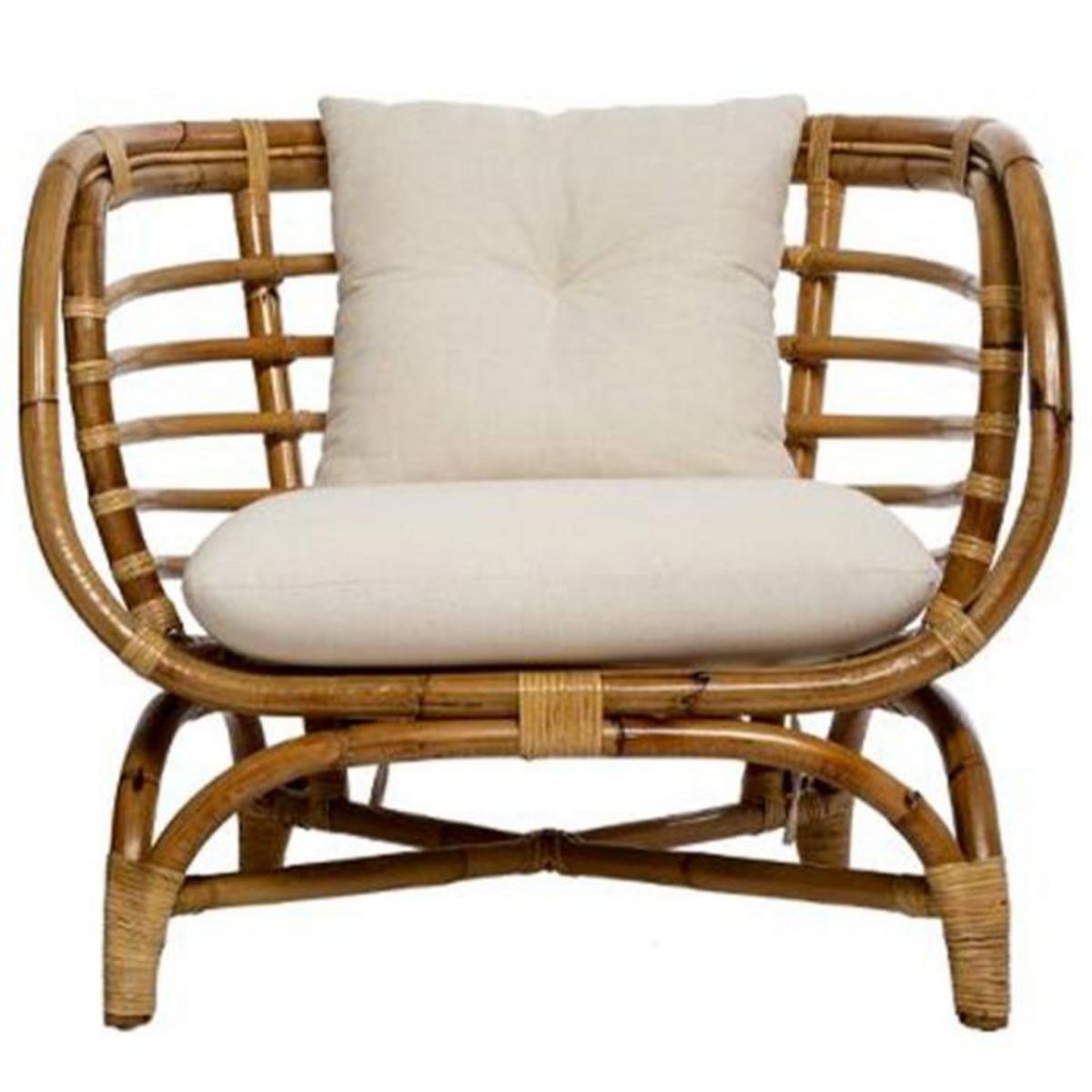ATMOSPHERA Fauteuil Design en Rotin  Farah  79cm Naturel