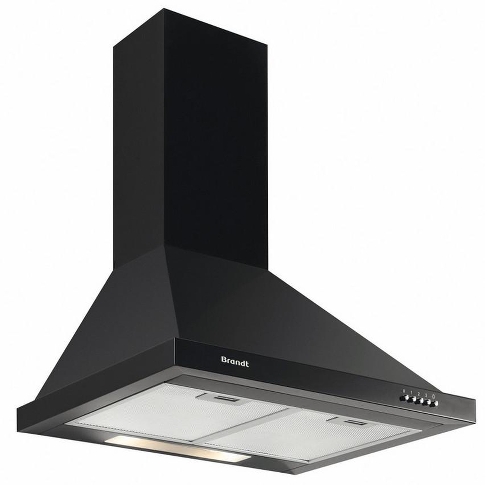 Voir la diapositive 1 : BRANDT Hotte décorative murale 60cm 600m3/h noir - AD1006B