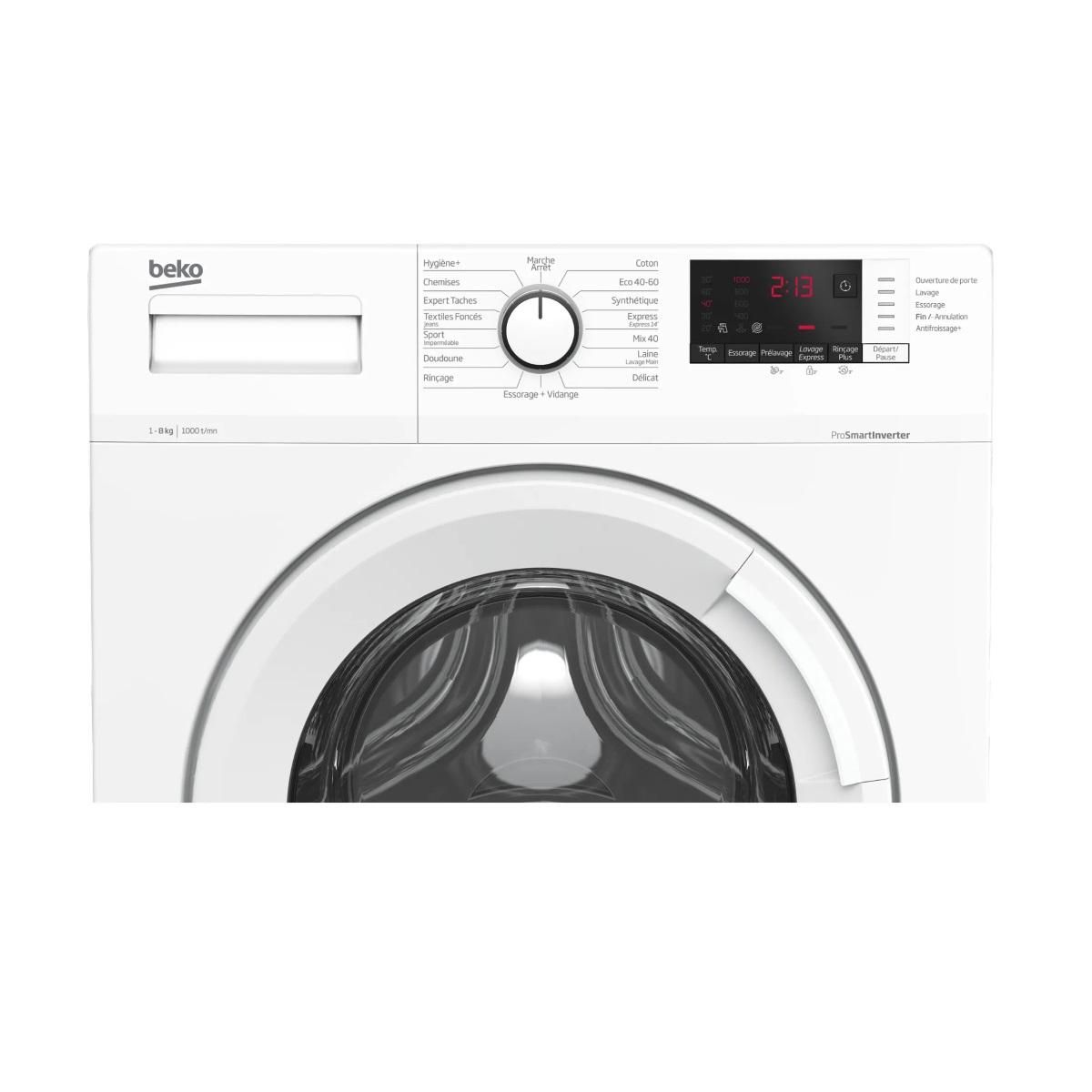 Beko Lave-linge hublot 8kg 1000 tours/min - WUV8011XWW