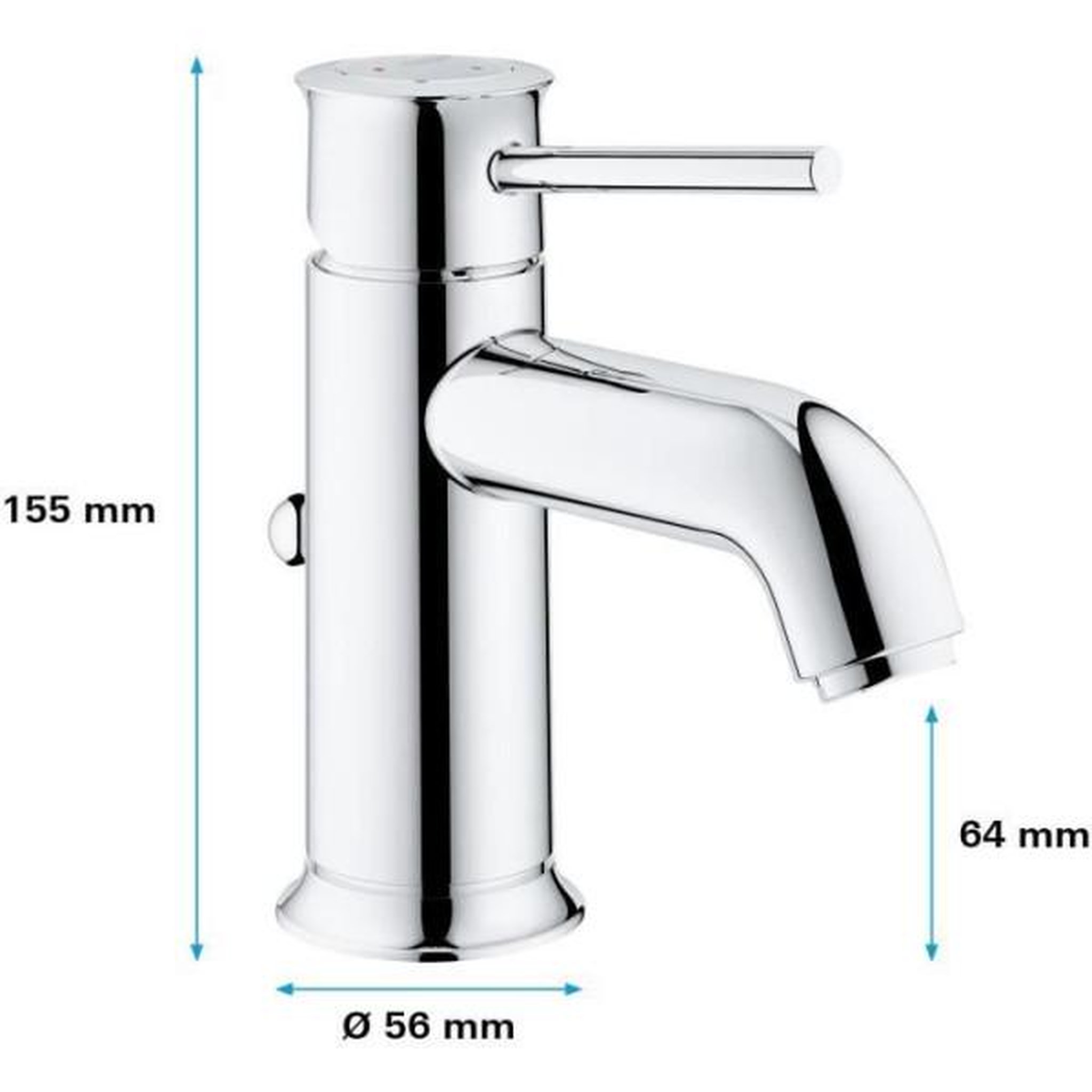 Voir la diapositive 3 : Grohe Grohe mitigeur monocommande lavabo taille s start classic chromé 23782000