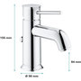Voir la diapositive 3 : Grohe GROHE Mitigeur monocommande Lavabo Taille S Start Classic Chromé 23782000