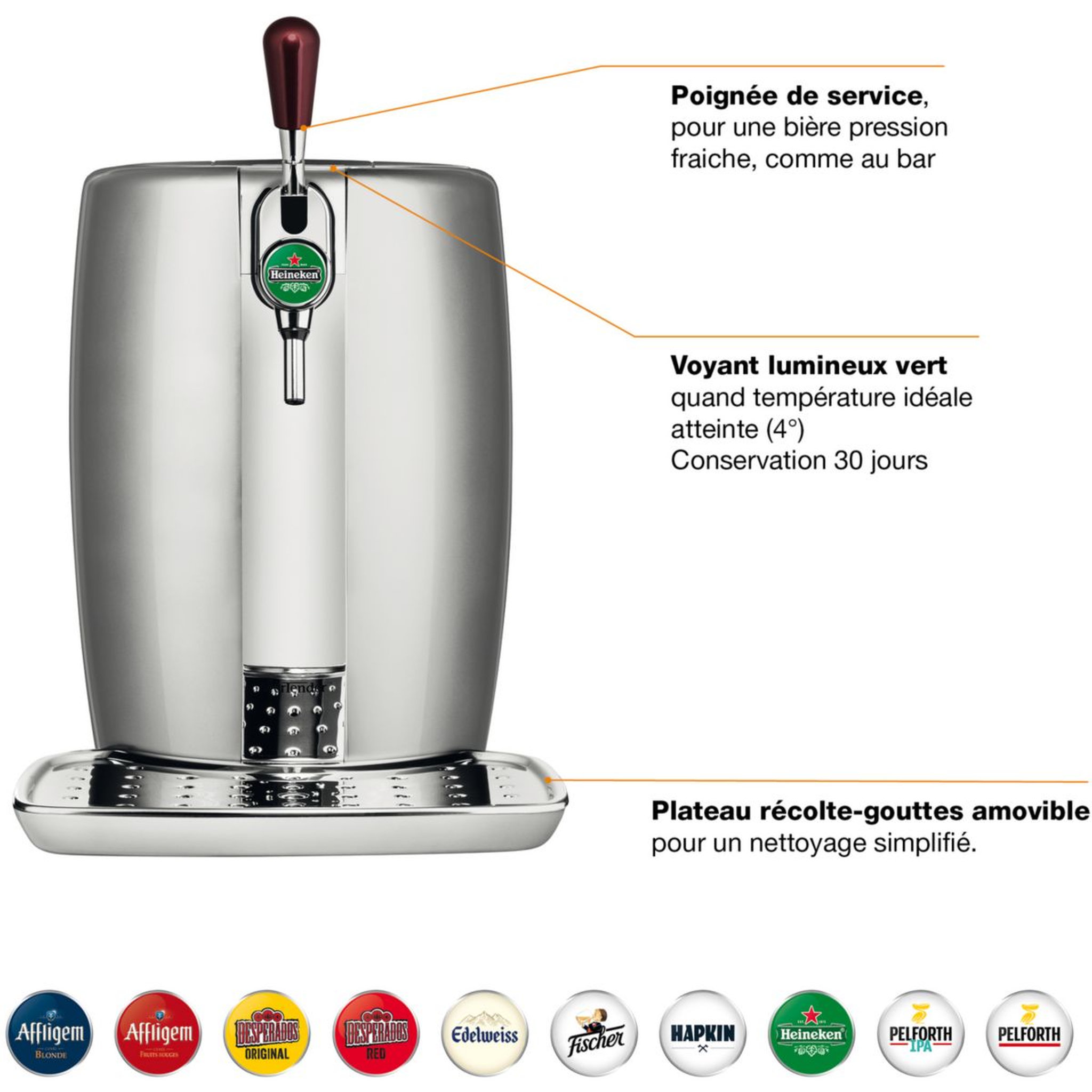 Voir la diapositive 3 : KRUPS Tireuse à bière YY4130FD BEERTENDER SILVER