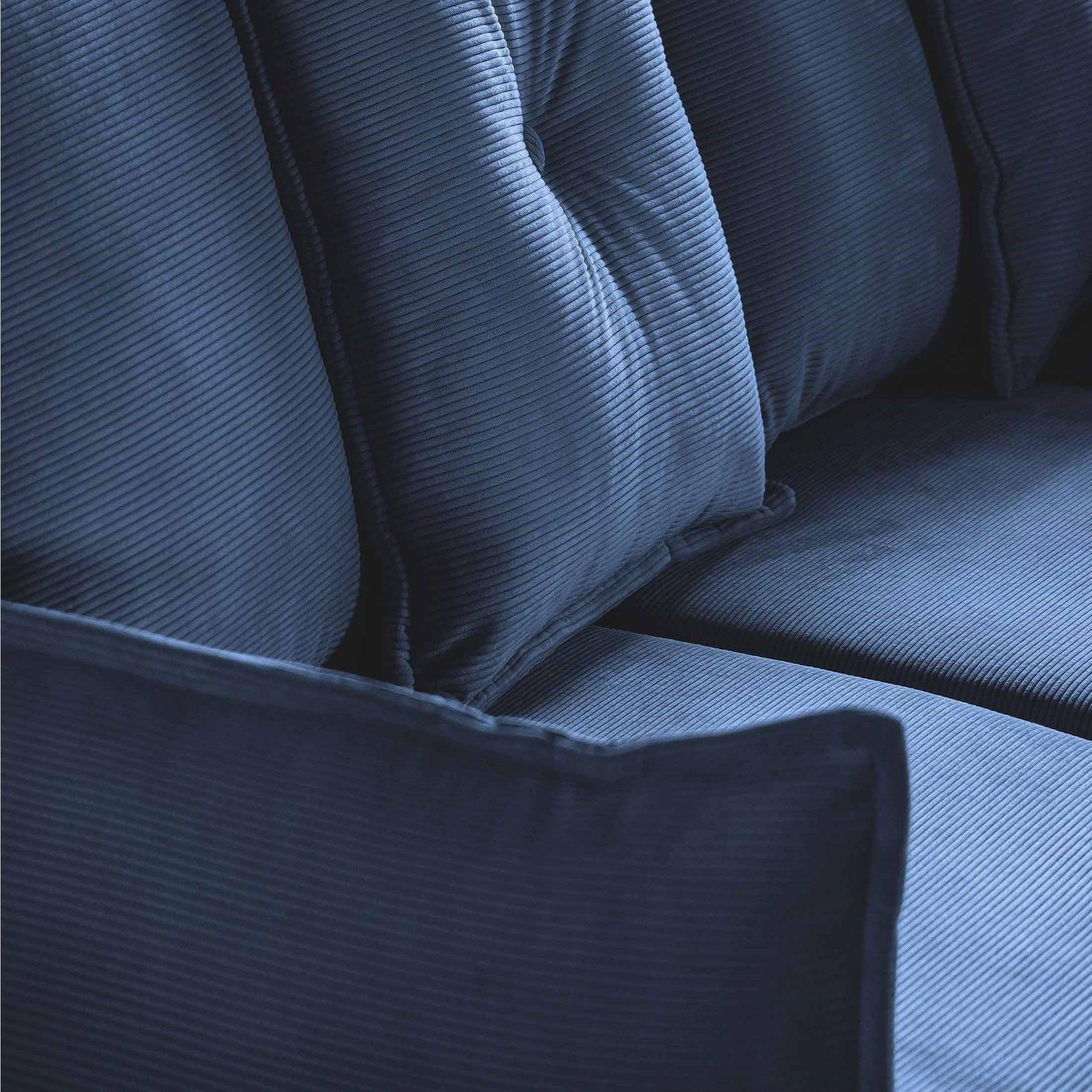 Voir la diapositive 4 : BEST MOBILIER Lena - canapé d'angle droit 5 places - convertible avec coffre - en velours côtelé