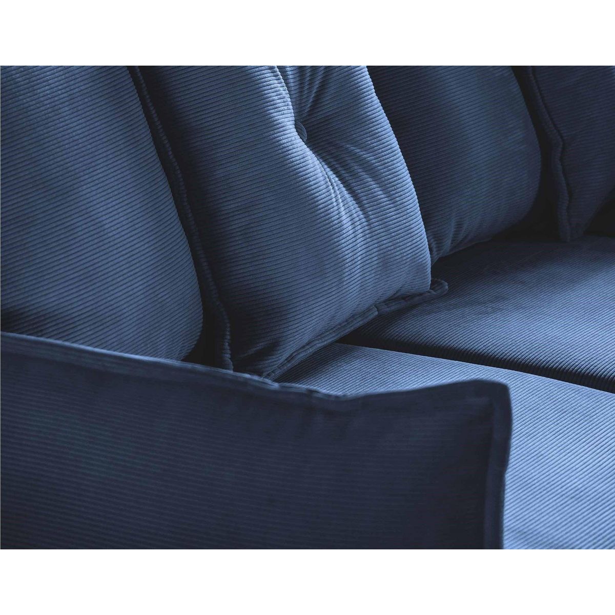 BEST MOBILIER Lena - canapé d'angle droit 5 places - convertible avec coffre - en velours côtelé