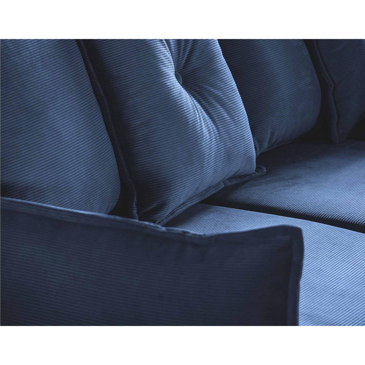 BEST MOBILIER Lena - canapé d'angle droit 5 places - convertible avec coffre - en velours côtelé