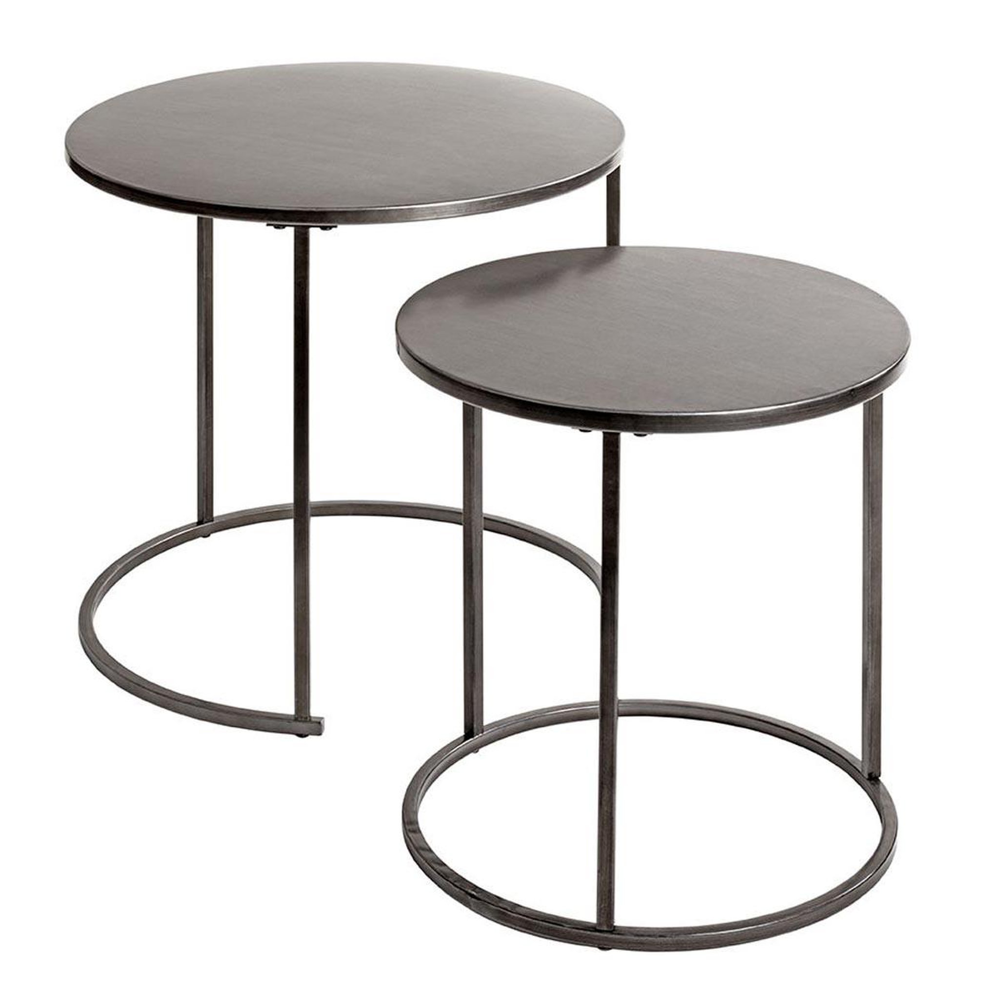 Paris Prix Lot de 2 tables d'appoint  tris  50cm anthracite