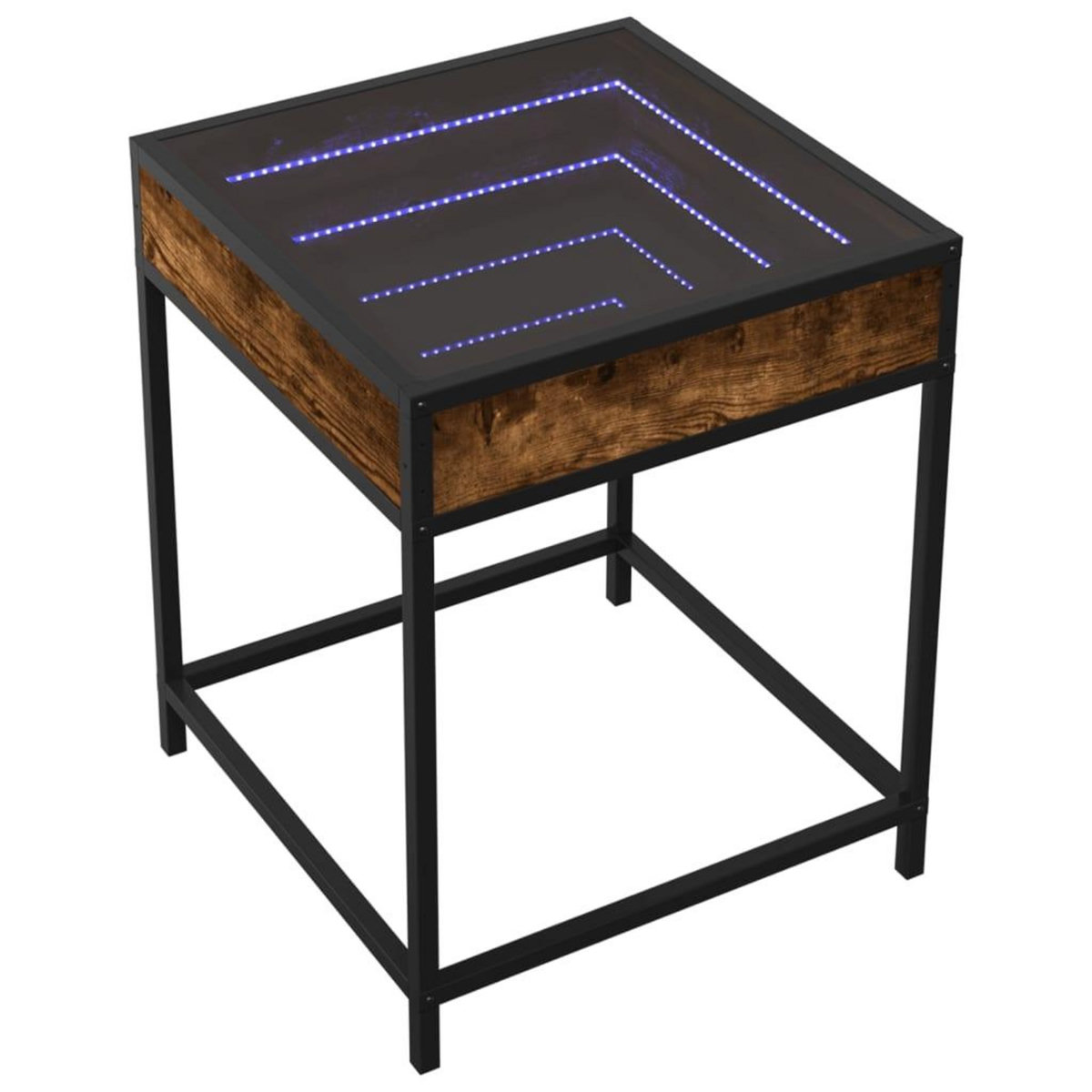 VIDAXL Table de chevet avec LED infini chene fume 40x40x51 cm