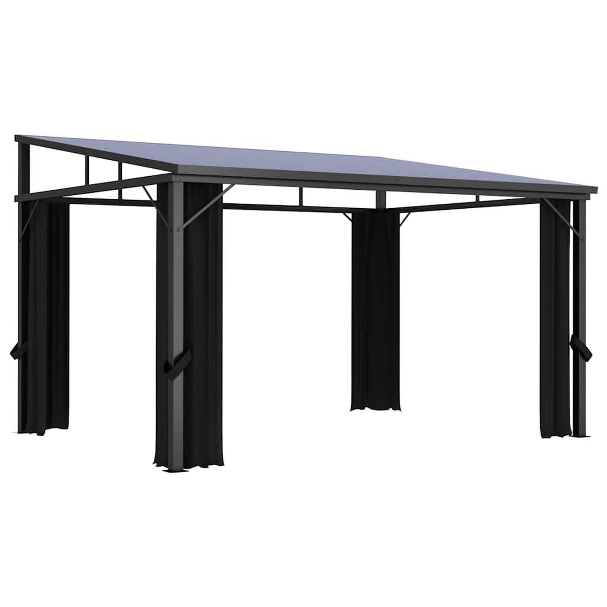 VIDAXL Belvedere avec rideau 405x294x244 cm anthracite