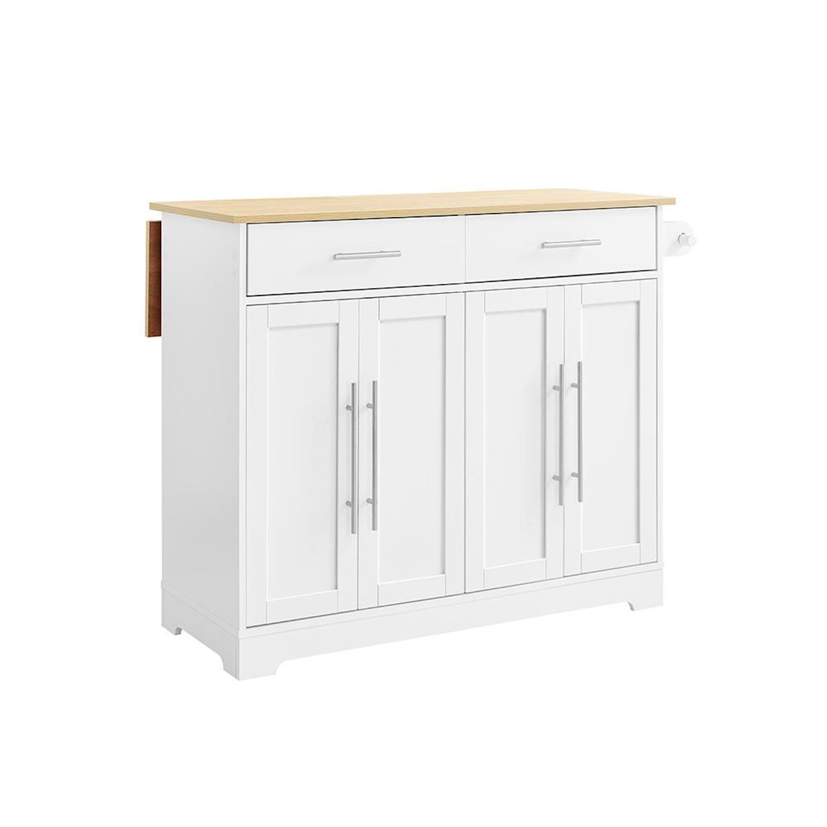 SOBUY SoBuy - Îlot De Cuisine à deux tiroirs - Blanc - 107x44x91cm - Nordique - FKW129-NW