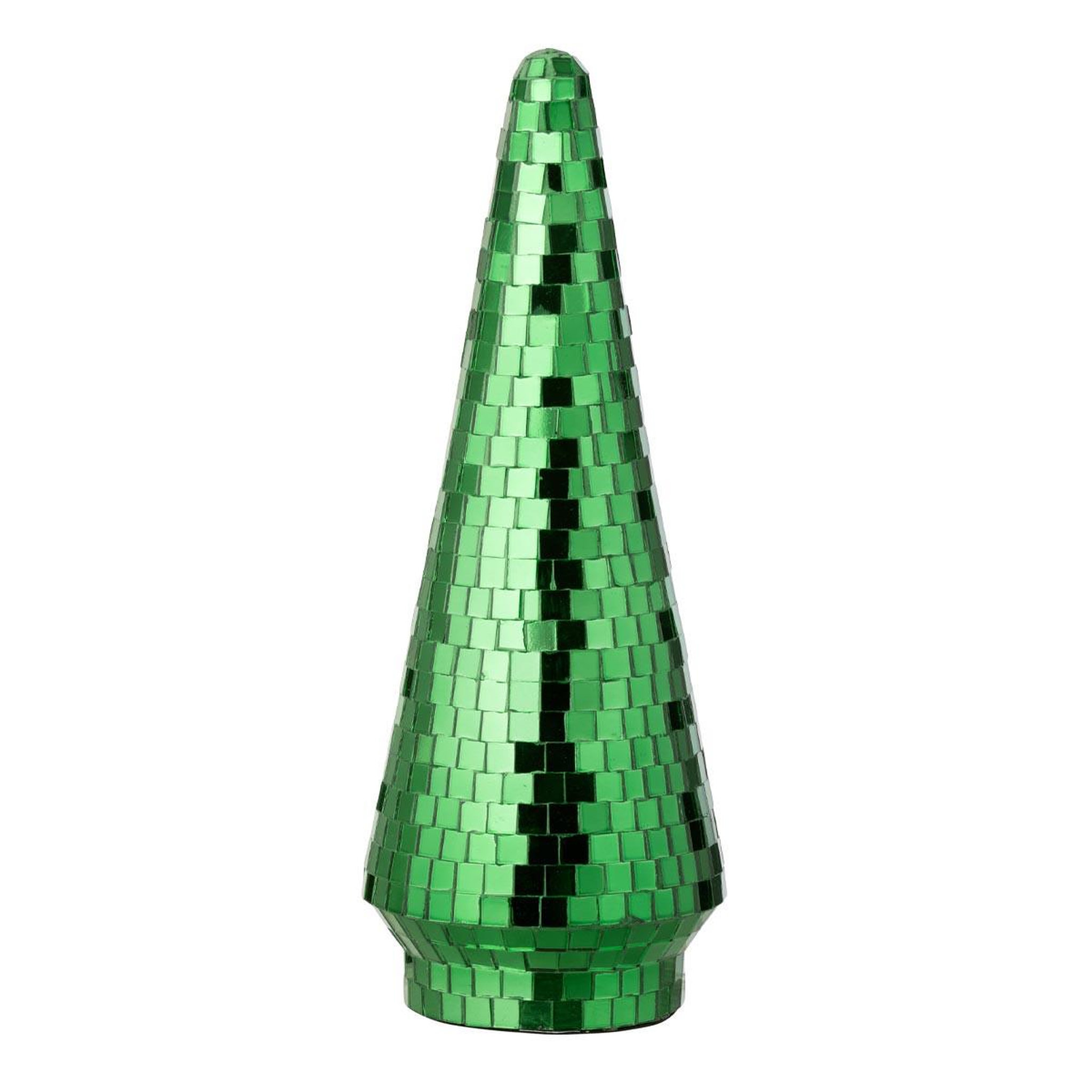J-LINE Arbre disco en verre  miroir  33cm vert