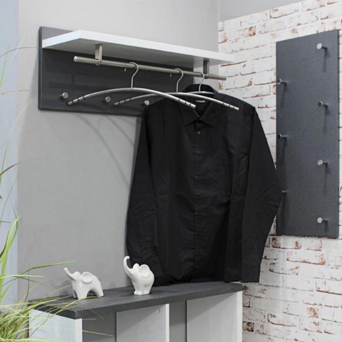 Paris Prix Patère Murale 7 Crochets Déco  Granit  80cm Gris