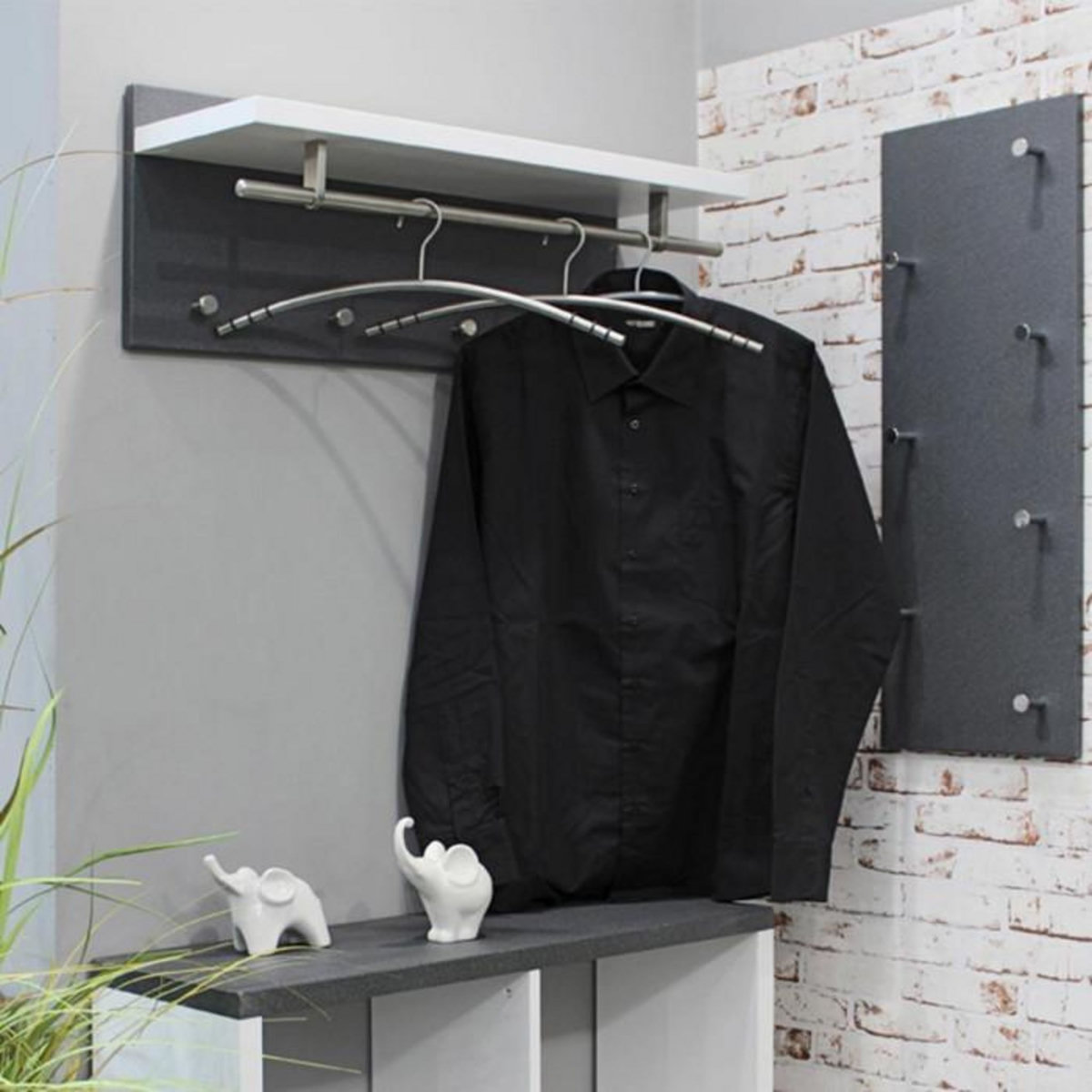 Paris Prix Patère Murale 7 Crochets Déco  Granit  80cm Gris