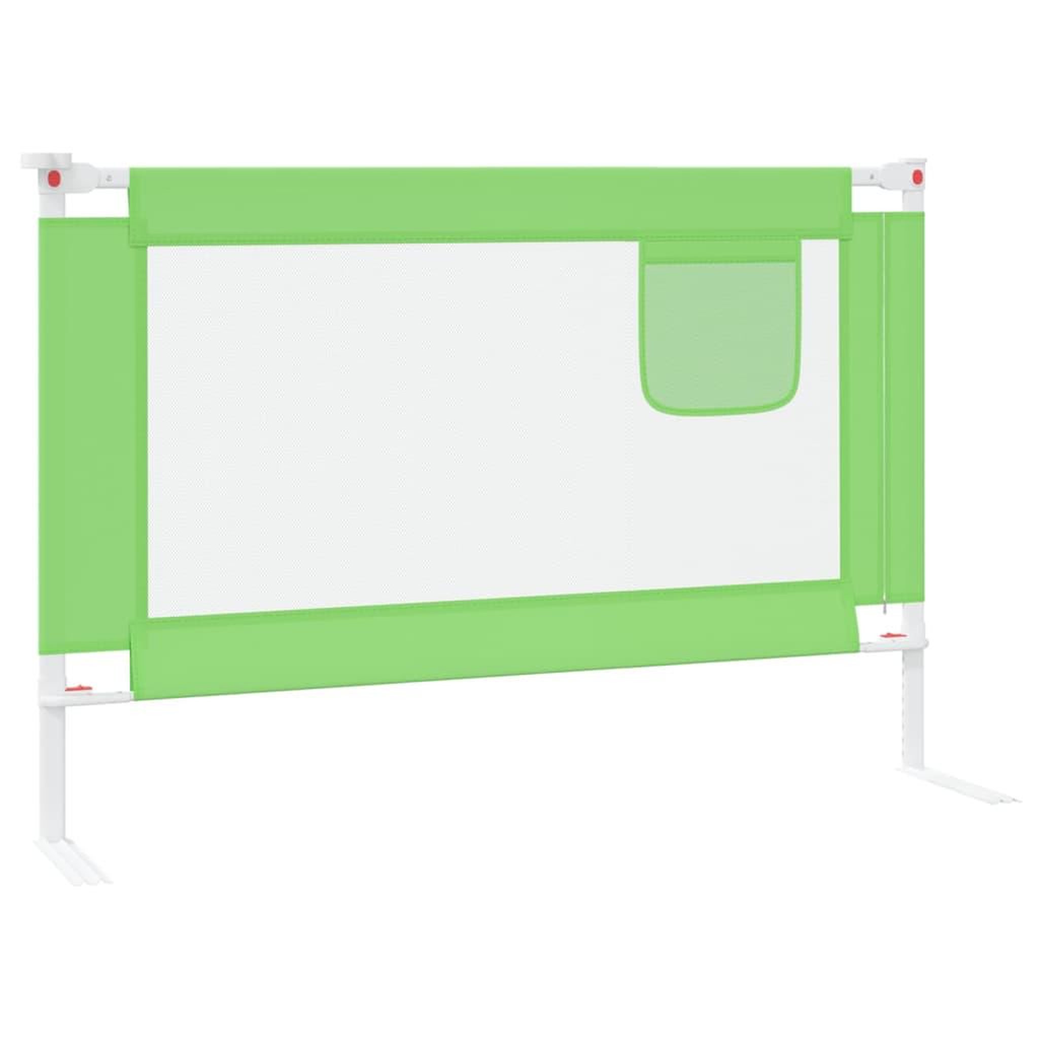 Voir la diapositive 4 : VIDAXL Barriere de securite de lit d'enfant Vert 100x25 cm Tissu