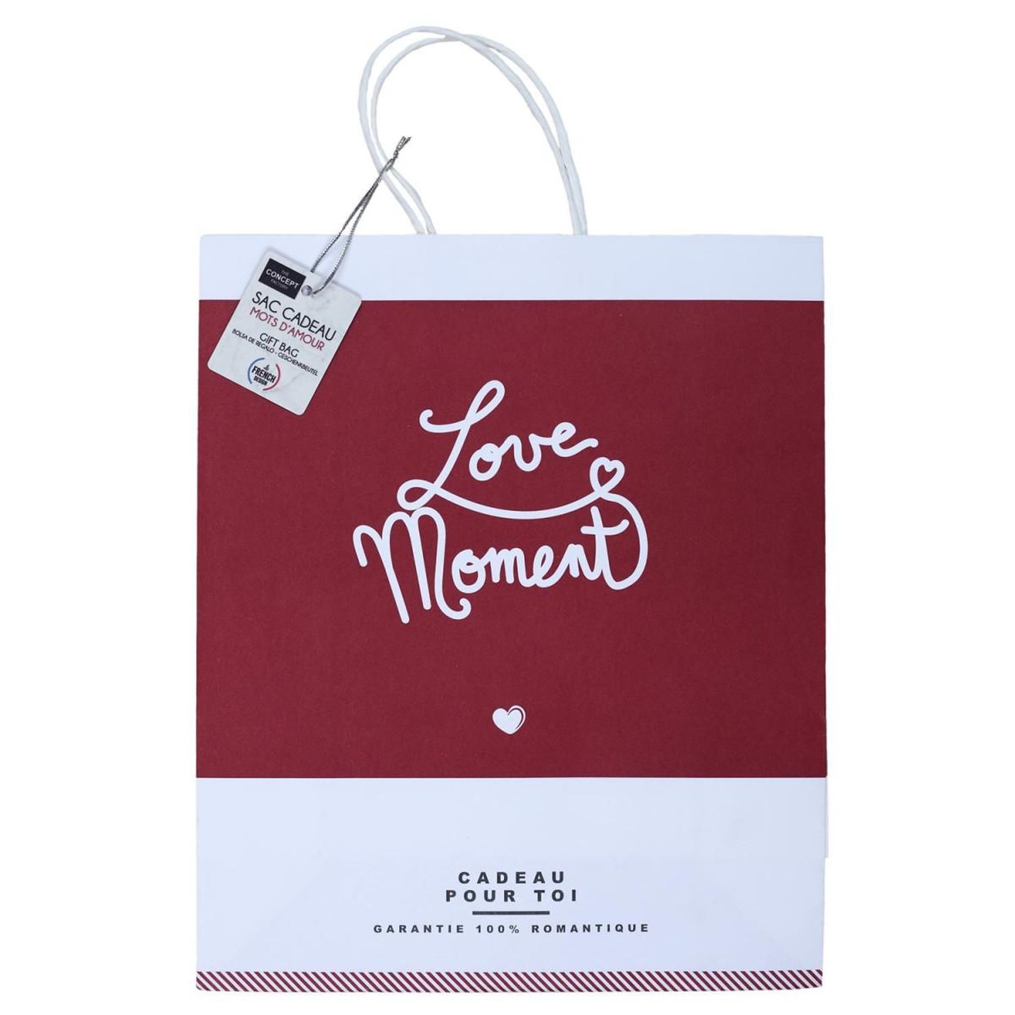 Voir la diapositive 3 : The concept Factory Sac de shopping  mots d'amour  23cm rouge